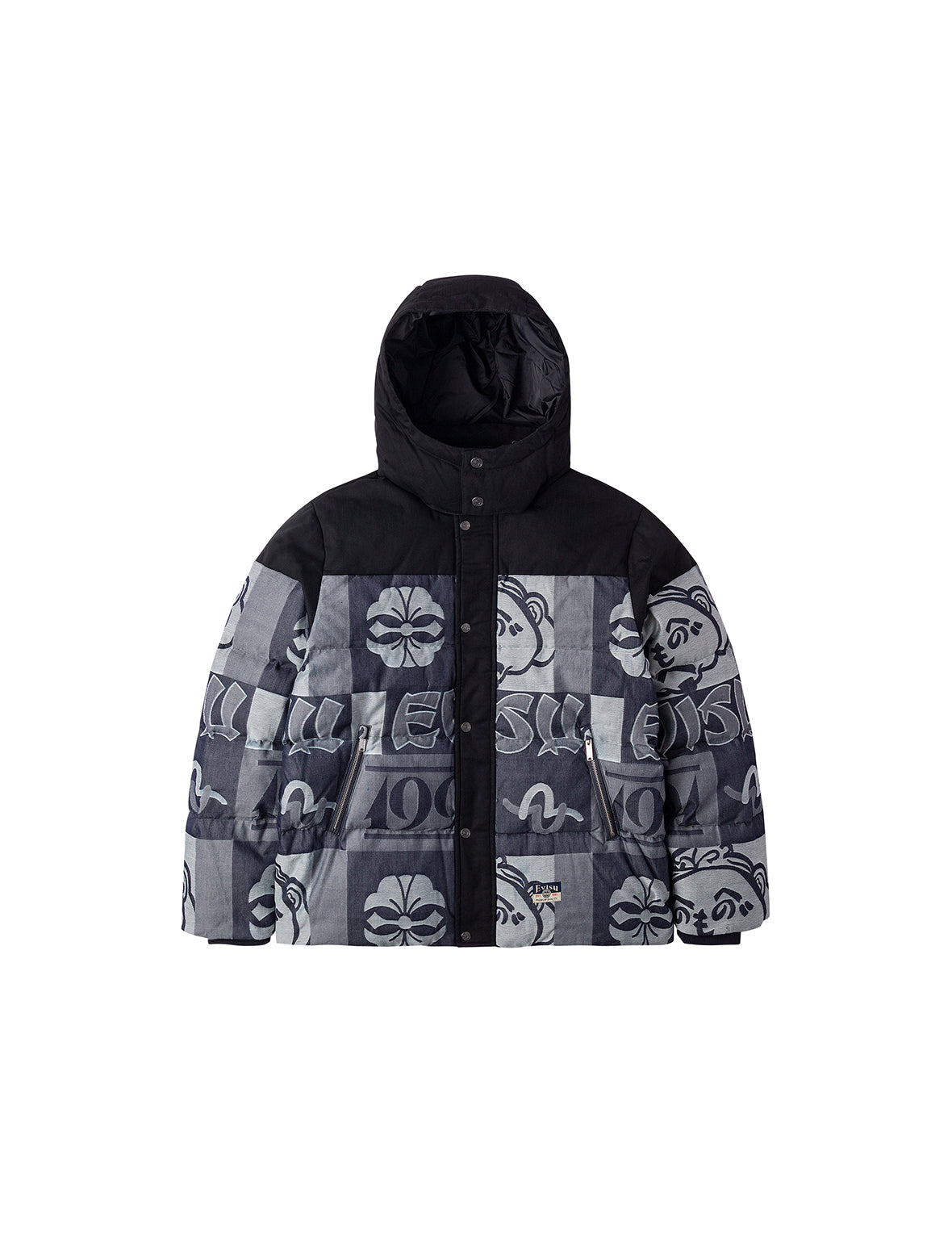 Allover Henohenomohe Godhead Jacquard Regular Fit Down Jacket