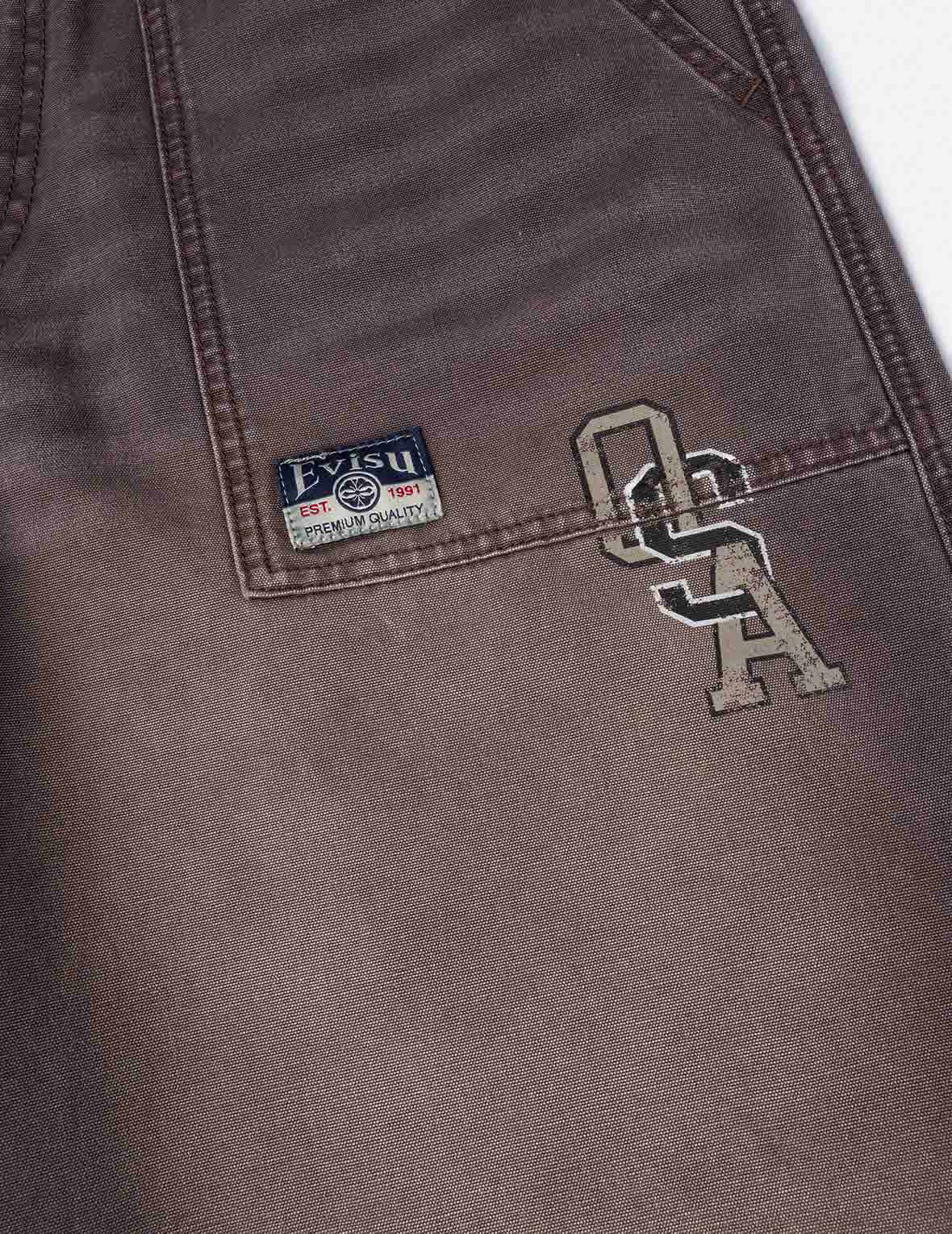 Multi Logos Print Balloon Fit Washed Woven Pants