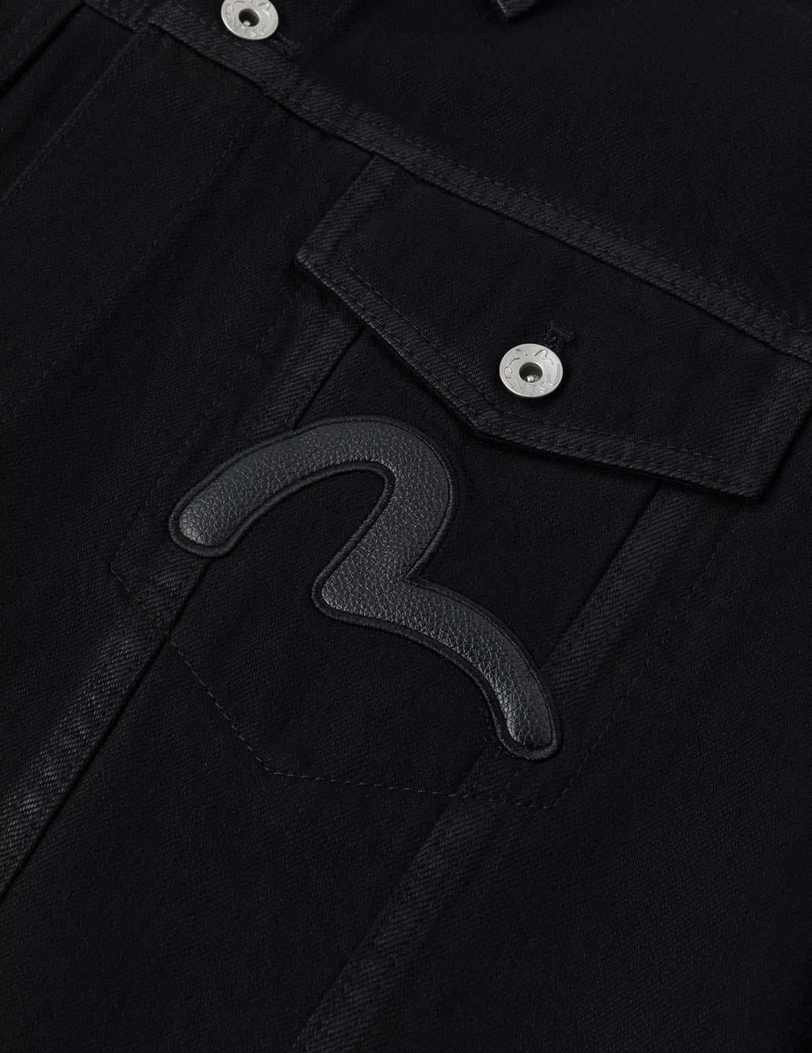 家花和海鷗貼布常規版型牛仔外套襯衣