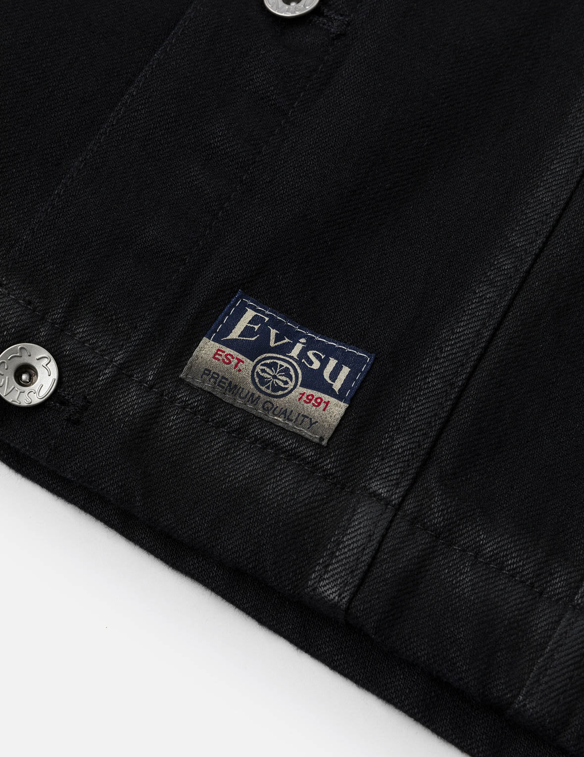 家花和海鷗貼布常規版型牛仔外套襯衣