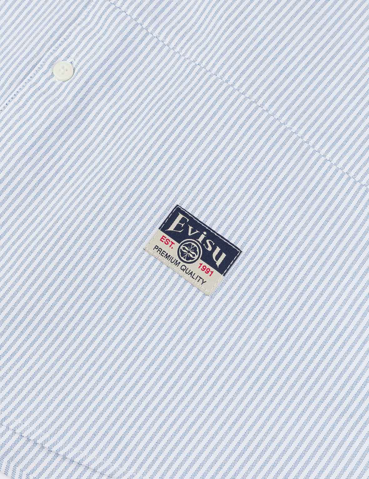 Deconstructed Seagull Embroidery Relax Fit Striped Shirt