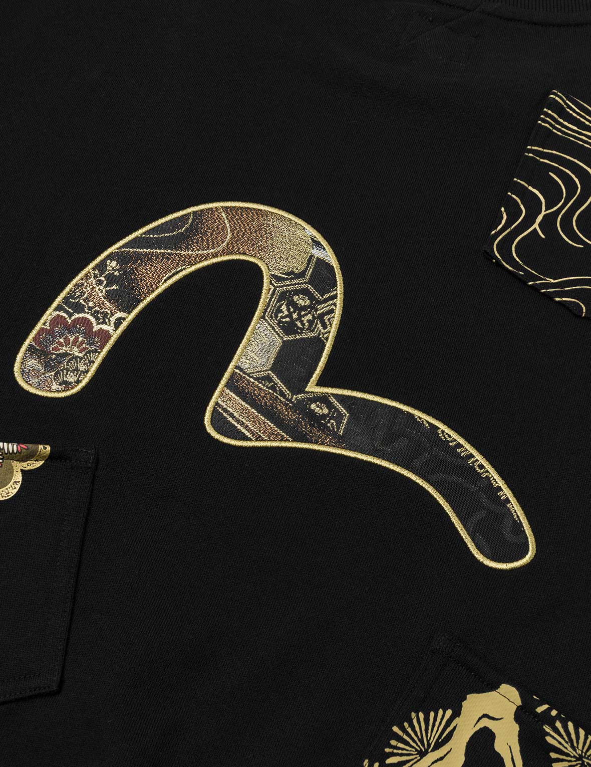 海鷗織錦貼布寬版休閒衛衣