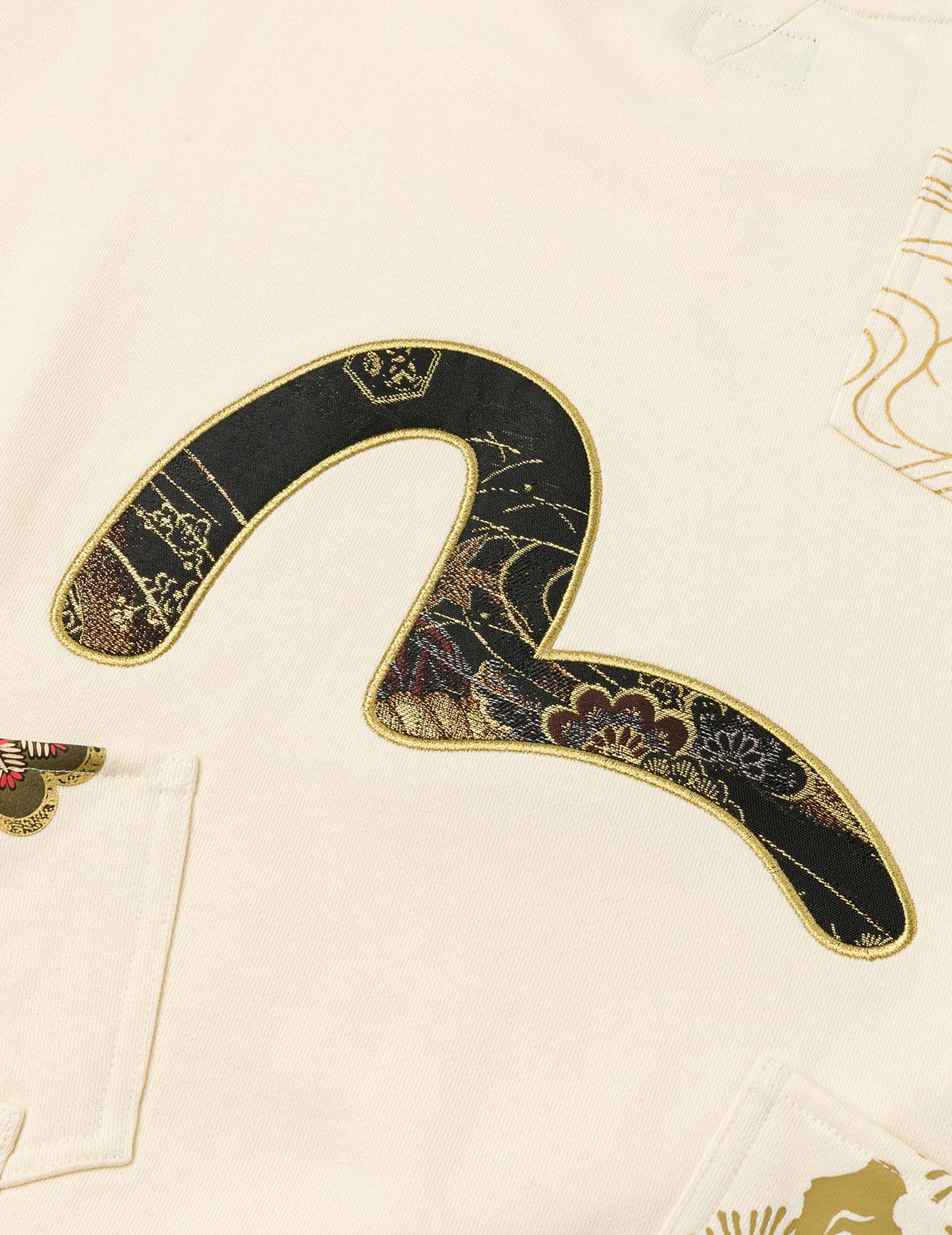 海鷗織錦貼布寬版休閒衛衣