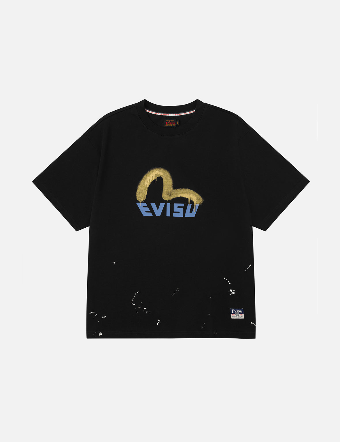 塗鴉風格海鷗與商標印花寬版休閒T恤