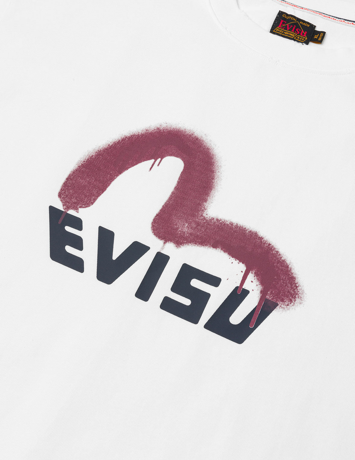 塗鴉風格海鷗與商標印花寬版休閒T恤