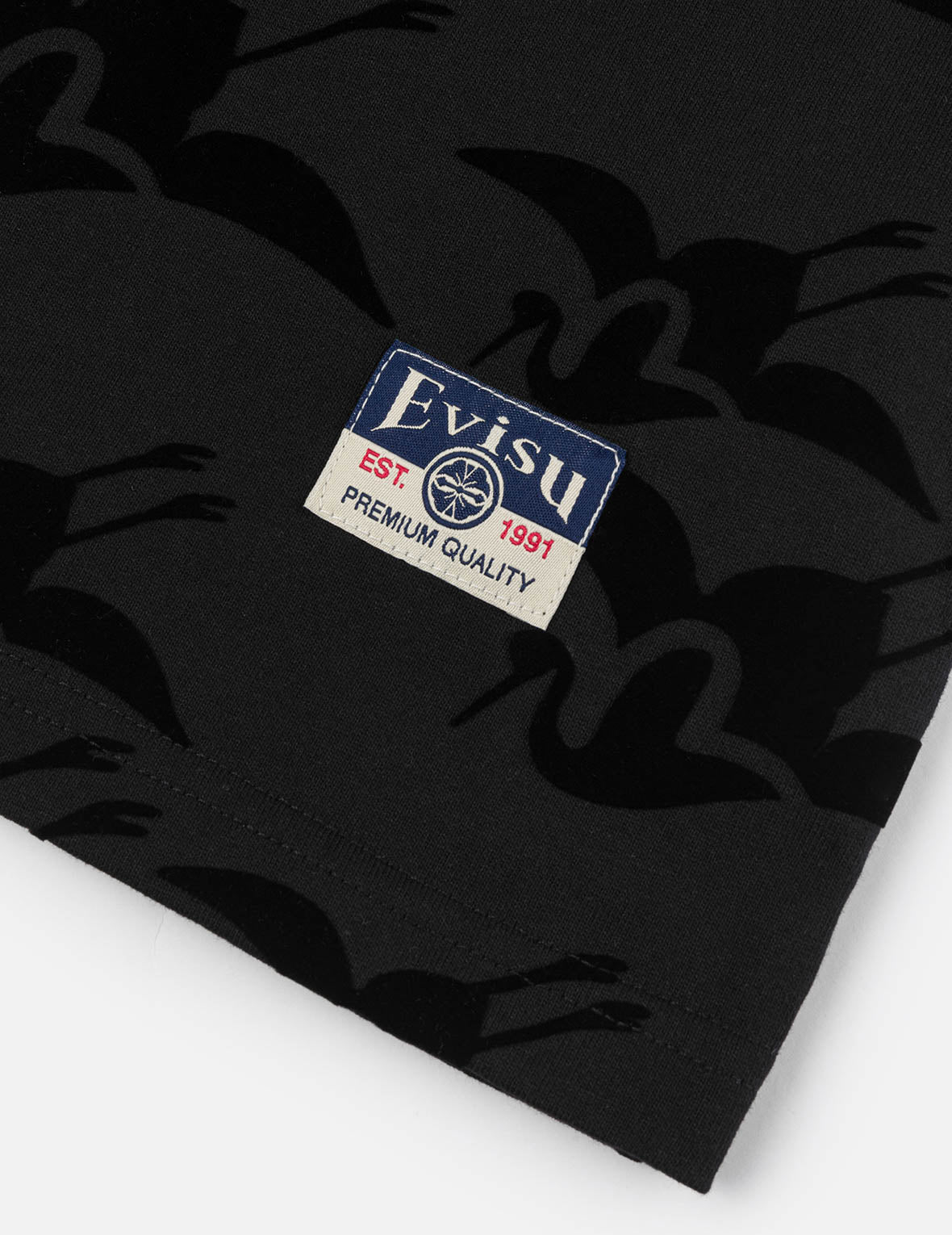 Allover Seagull Crane Flocking Print Relax Fit T-shirt