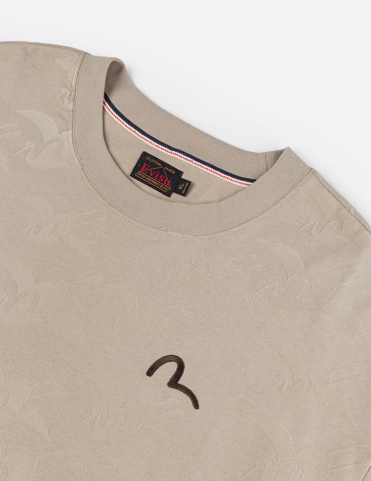 Allover Seagull Crane Flocking Print Relax Fit T-shirt