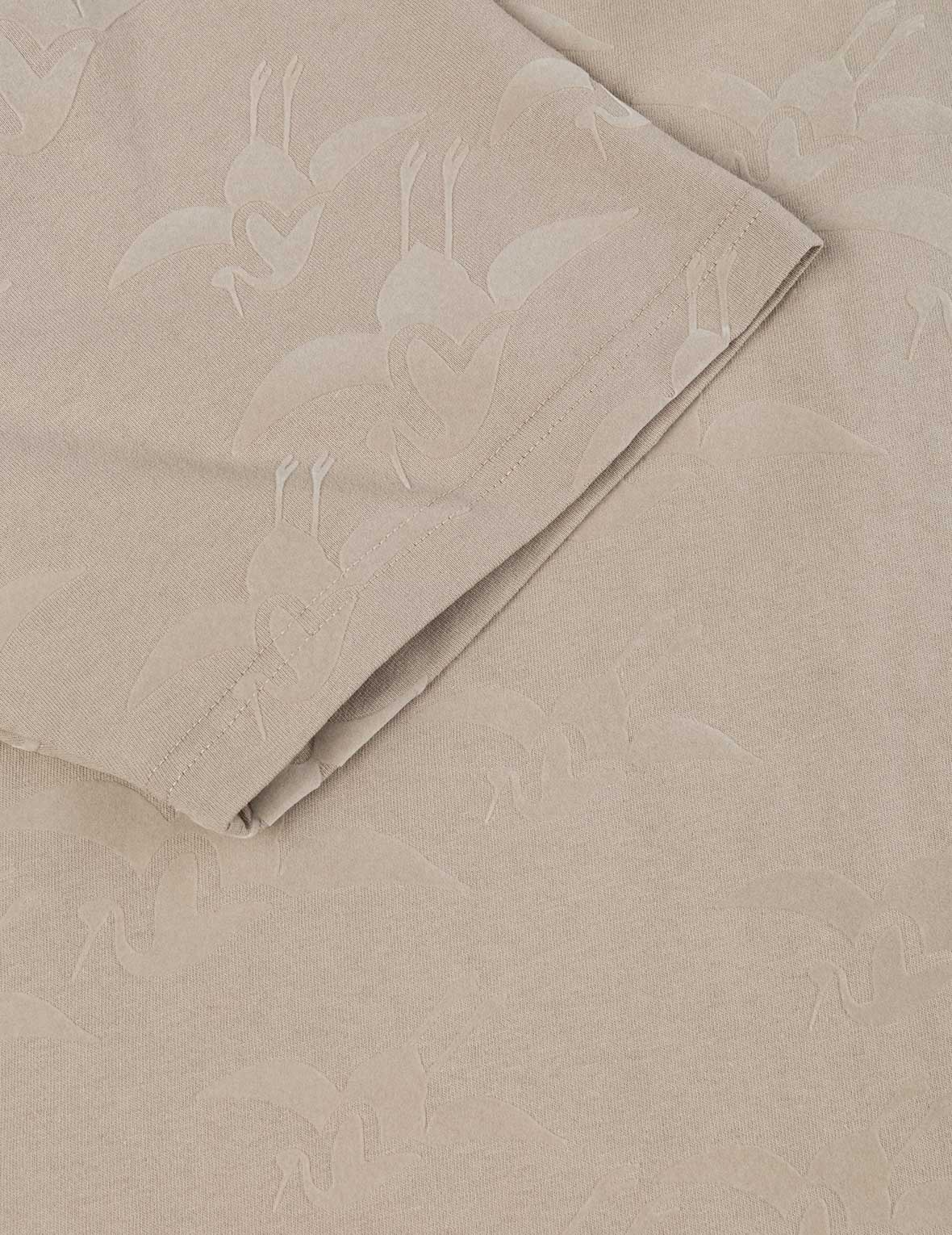 Allover Seagull Crane Flocking Print Relax Fit T-shirt