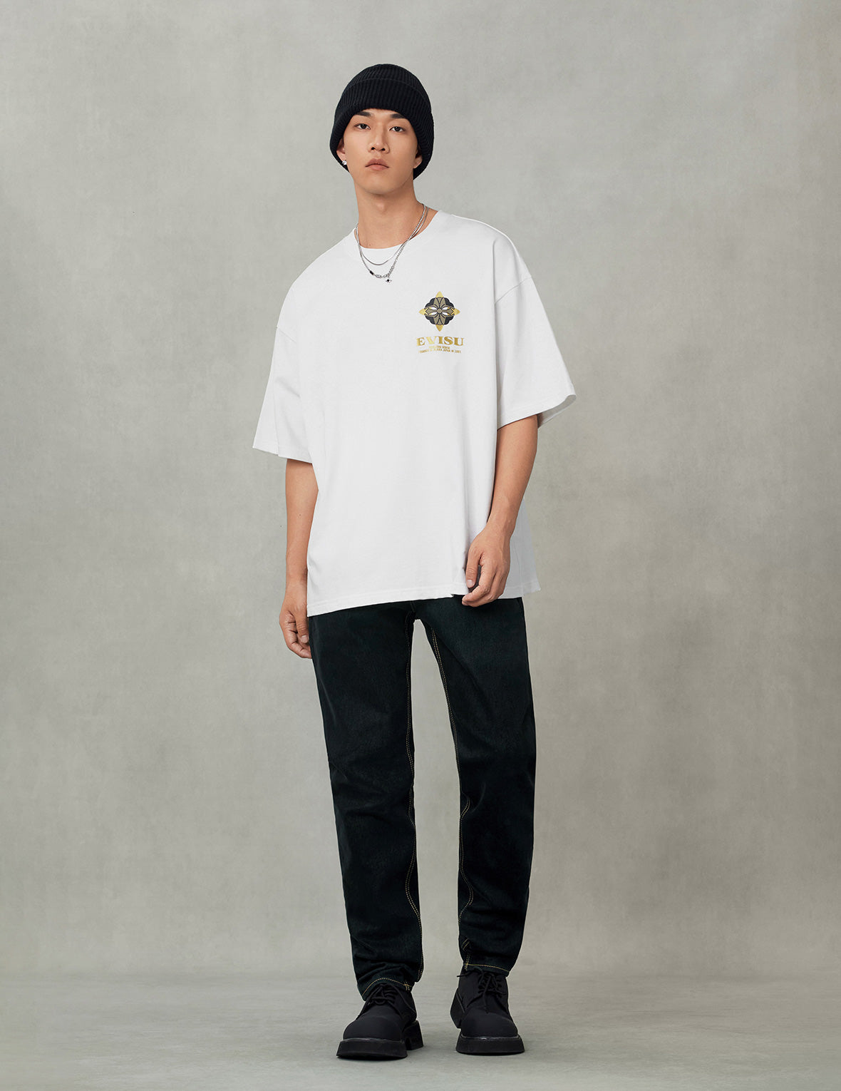 Crane Flying Wings with Daicock Print Loose Fit T-Shirt