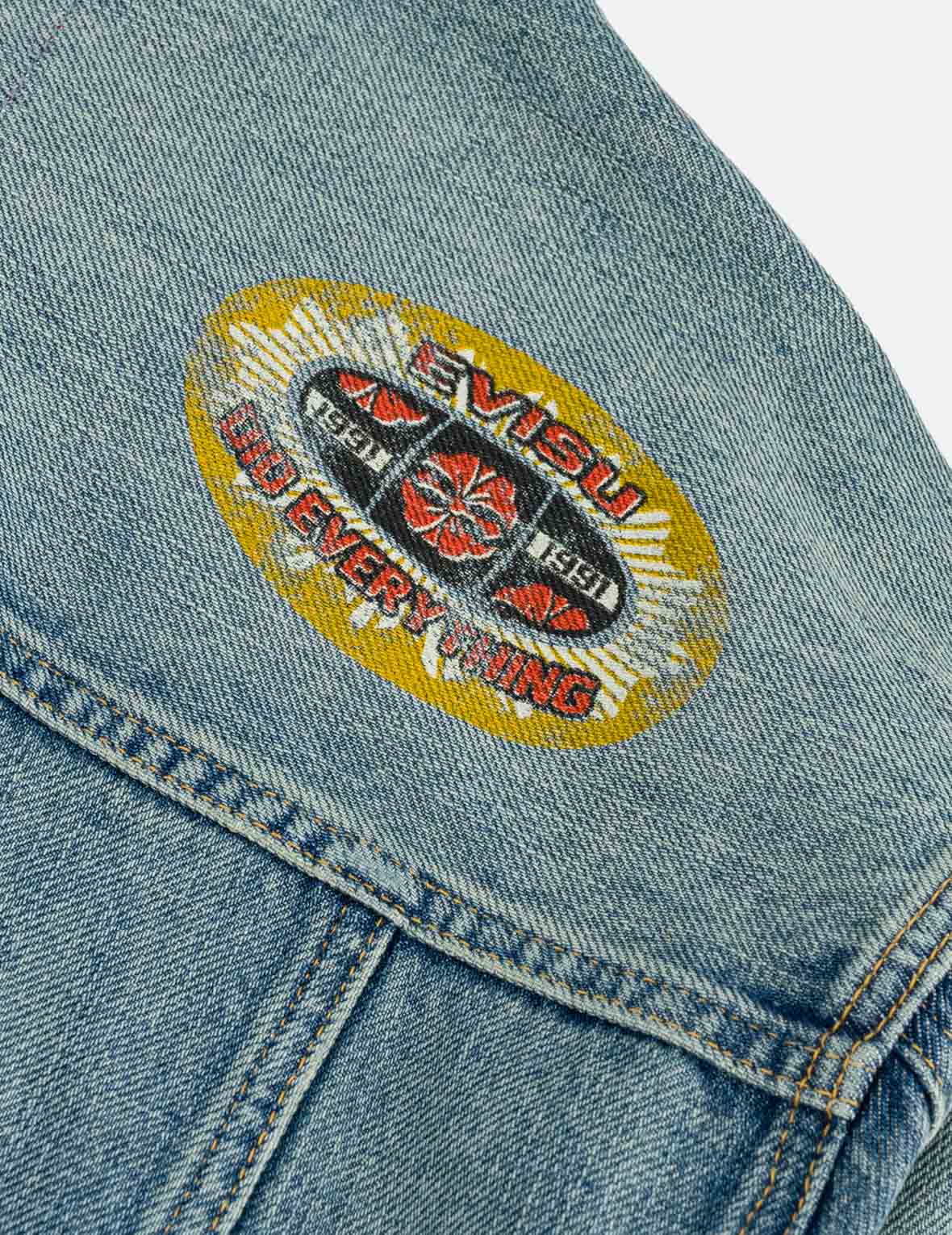 Fortune Theme All-over Hand-Painted Denim Jacket