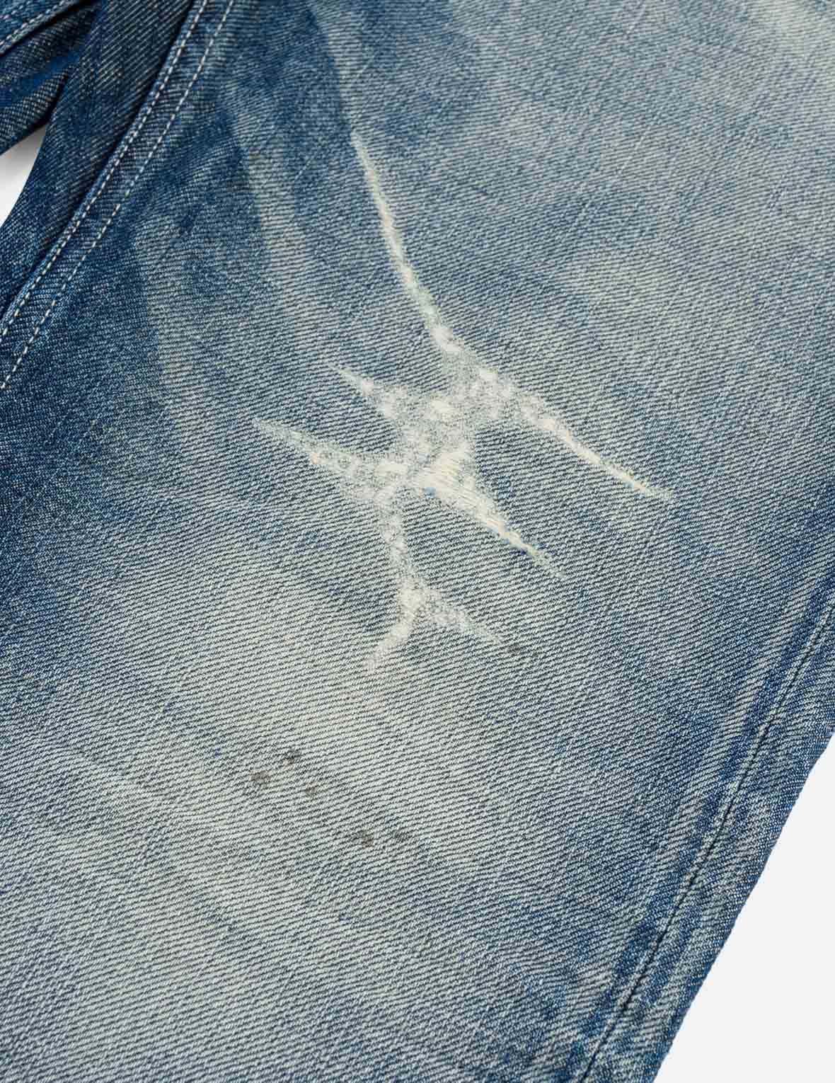 Gradient Cross-Stitch Seagull Pocket Jeans #2020