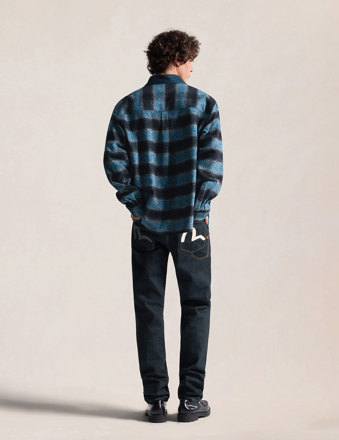 Fabric Blocking Denim Shirt