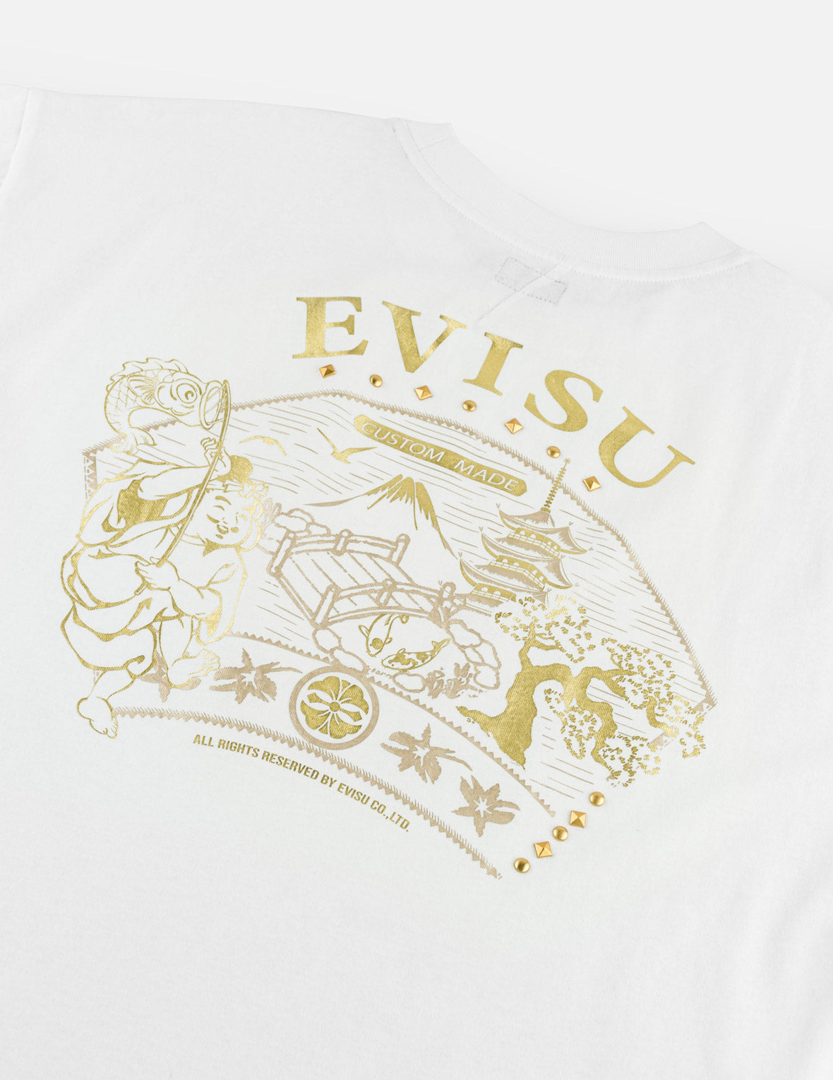 Gold Print Studded Tee