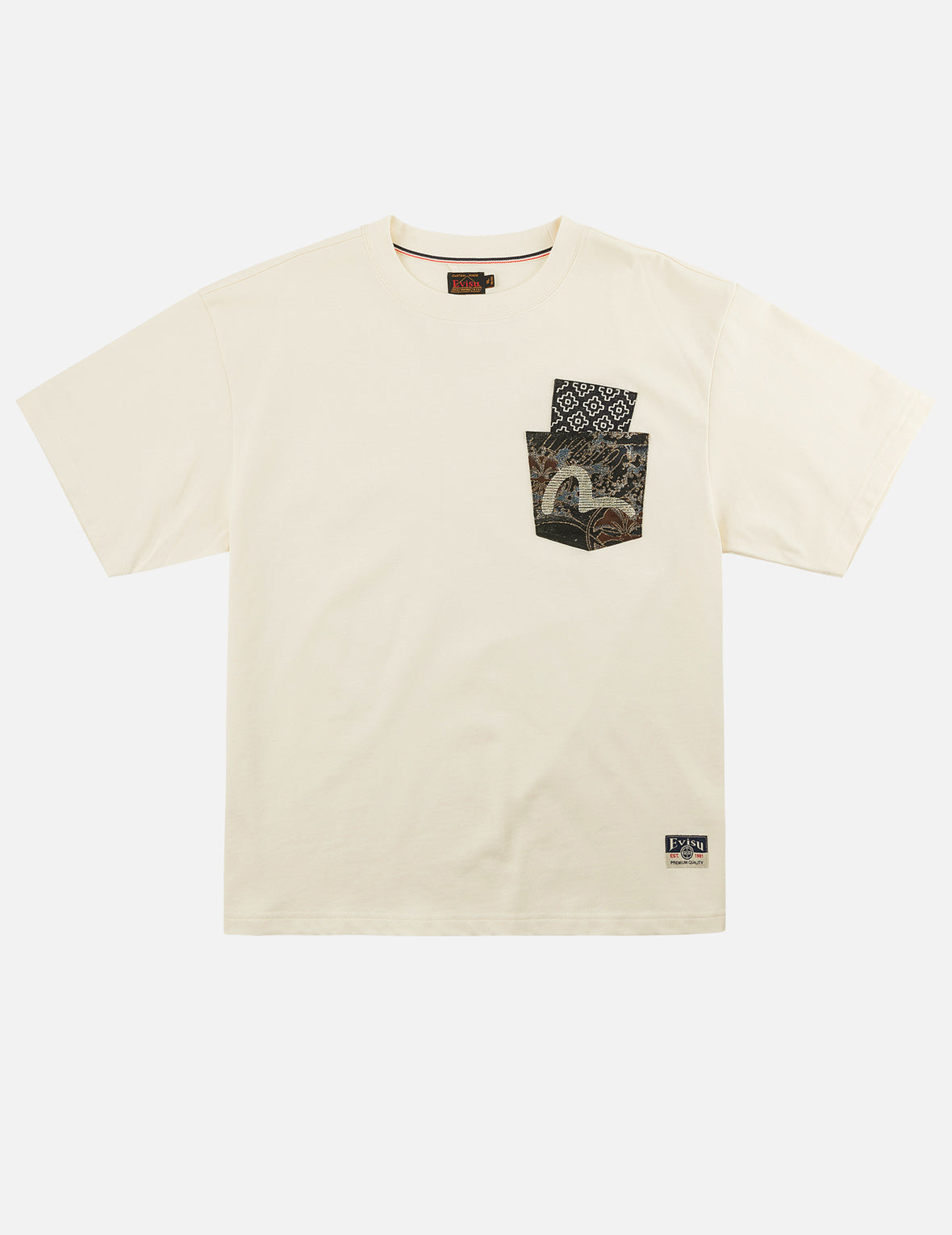 Double-Layer Brocade Pocket Tee