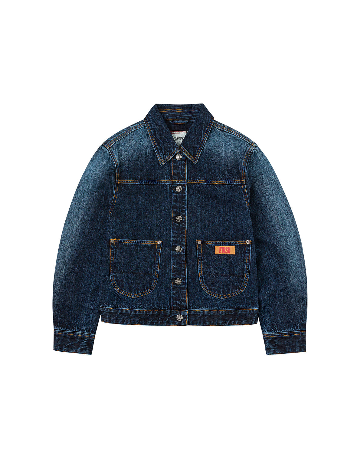 漸層色印花寬版洗水牛仔外套