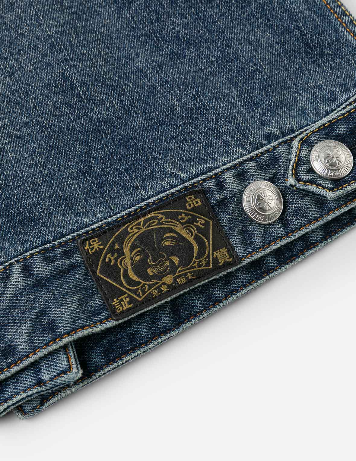 Brocade Inserted Daicock Regular Fit Denim Jacket