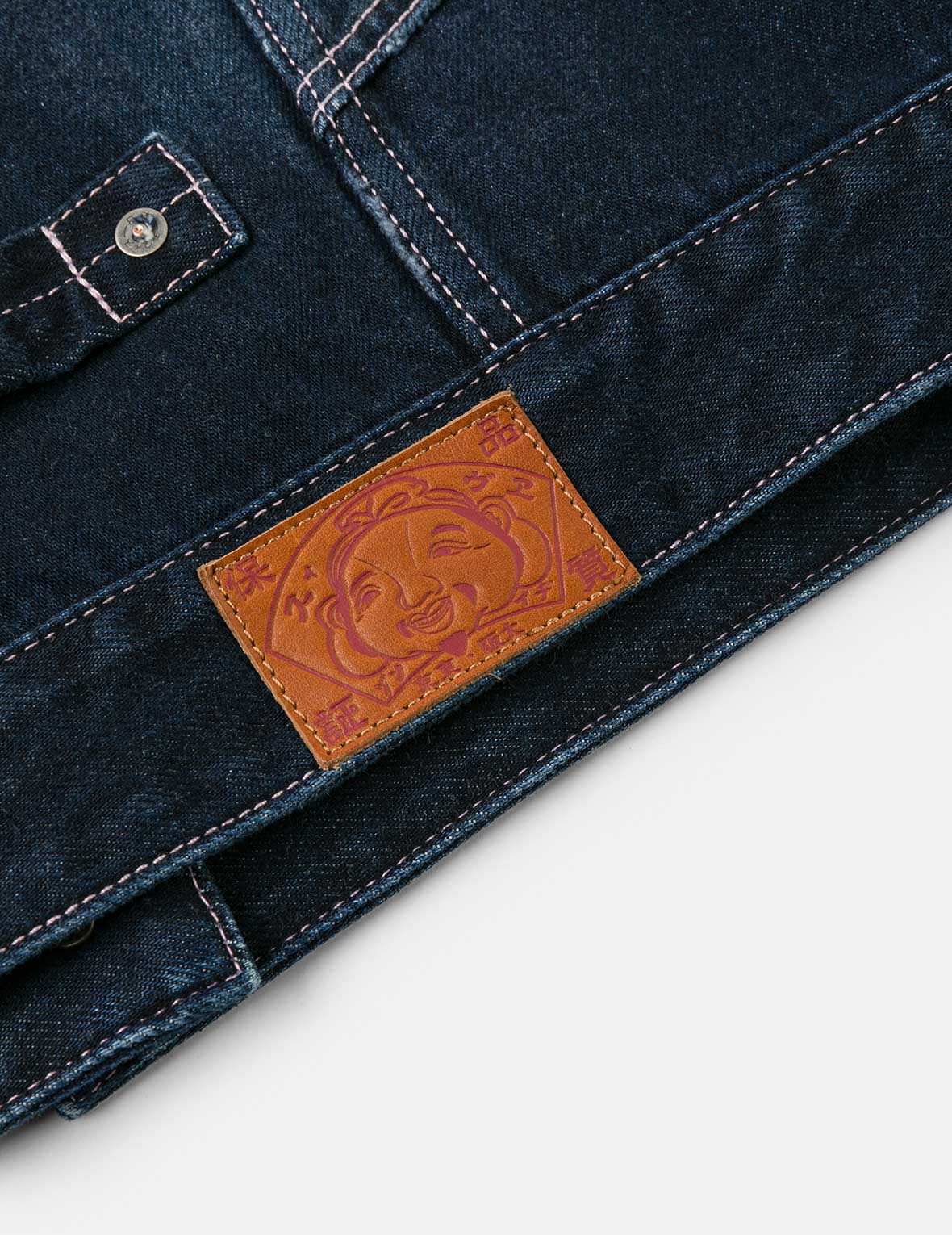 海鷗貼布刺繡寬版水洗牛仔外套
