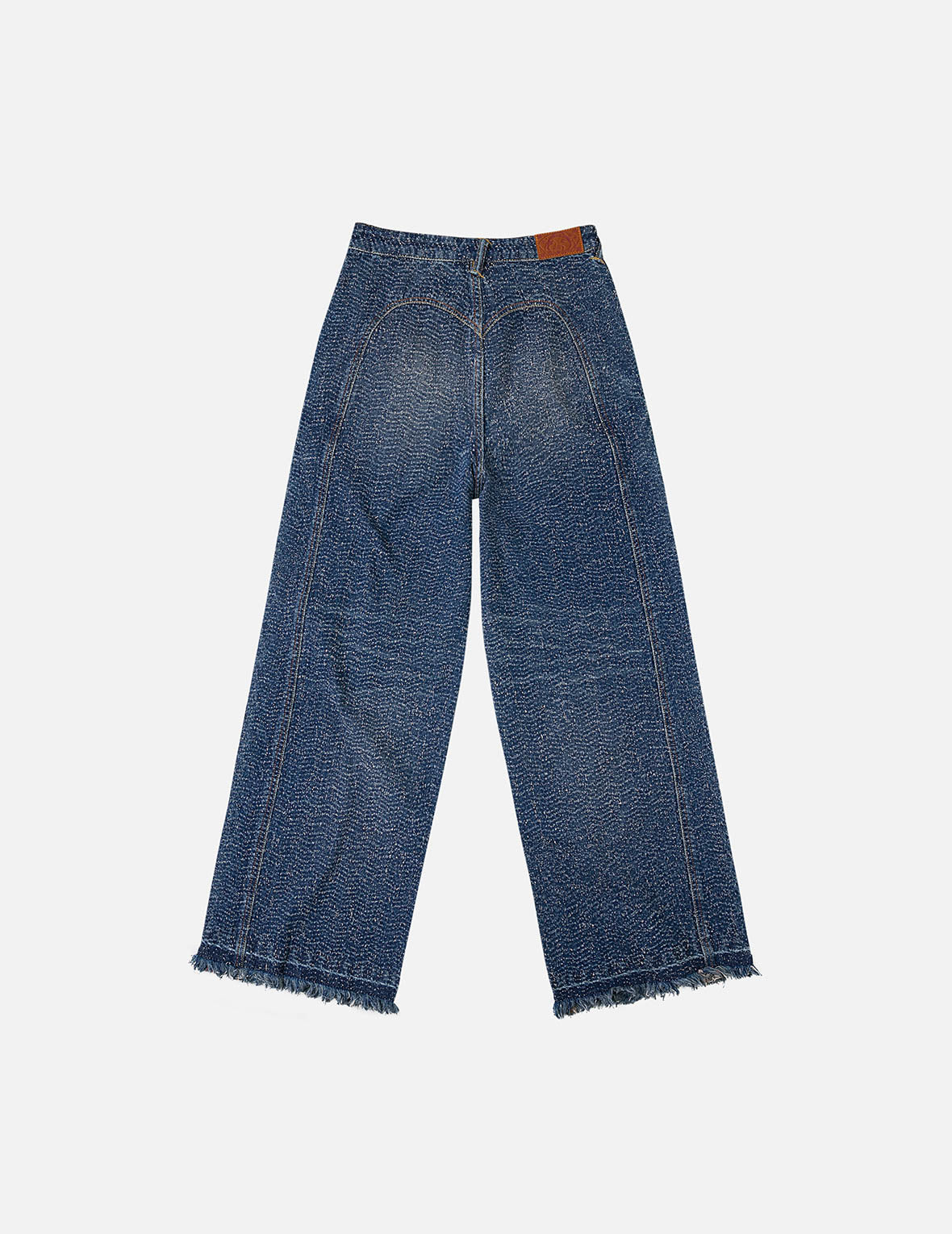 Washed and Distressed Straight Fit Denim