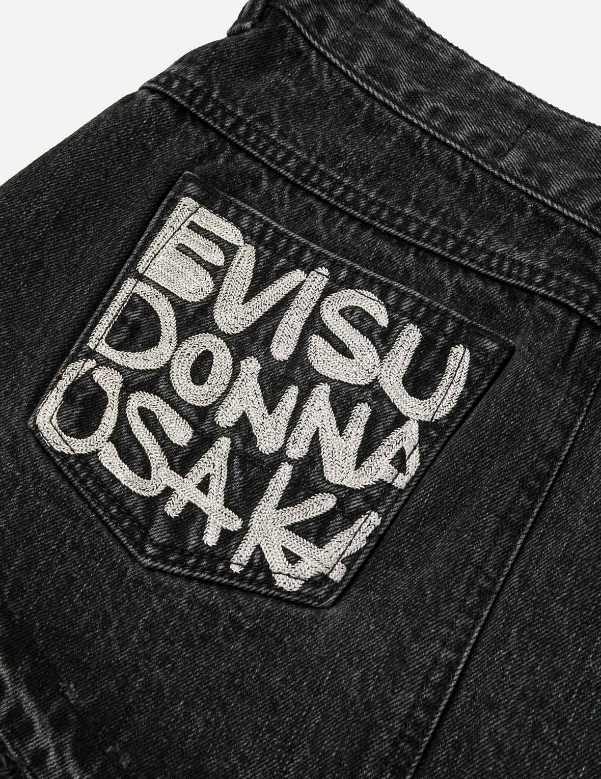 斑駁海鷗印花和解構時尚版型牛仔喇叭褲裙