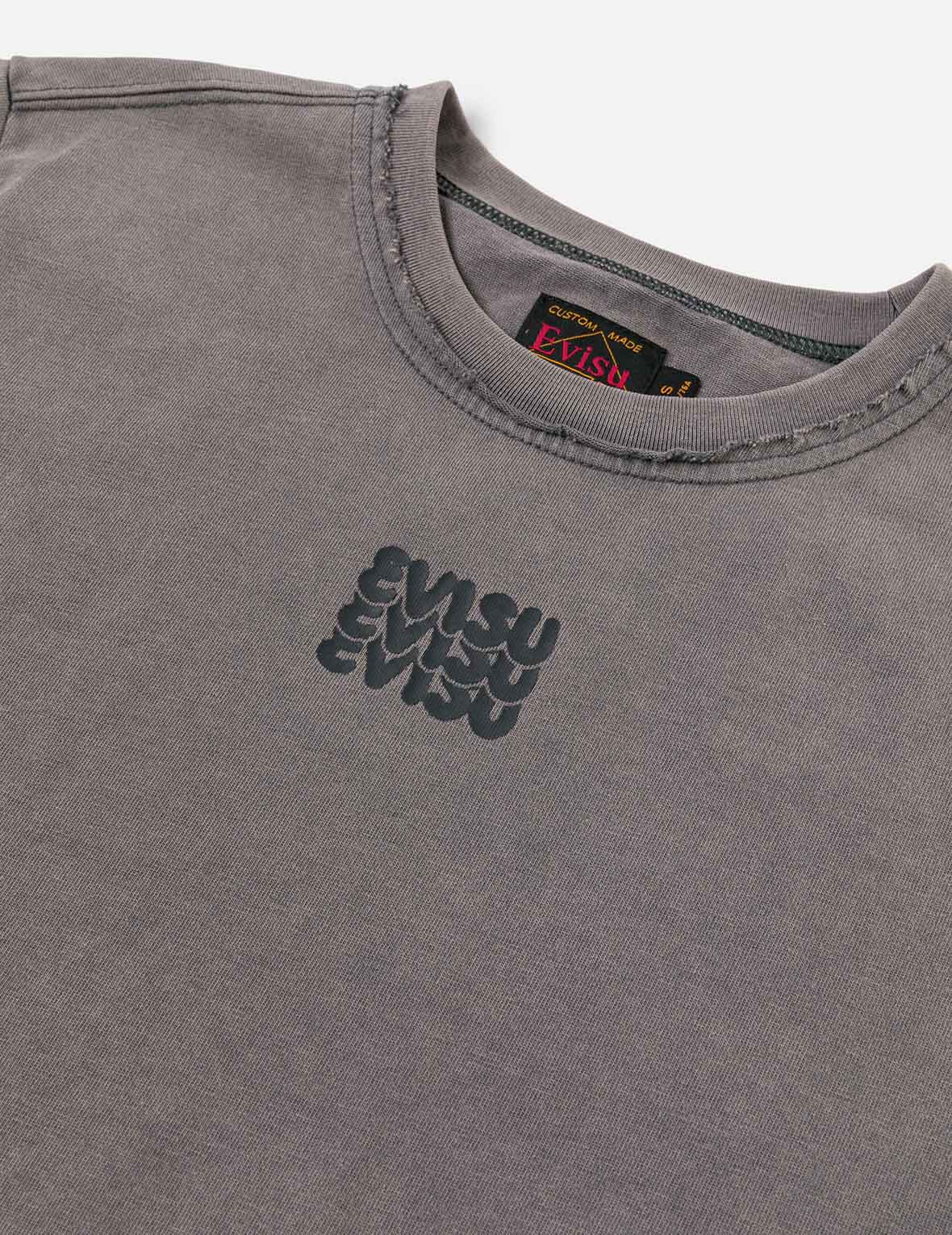 Logo Print and Distressed Detail Fashion Fit T-Shirt