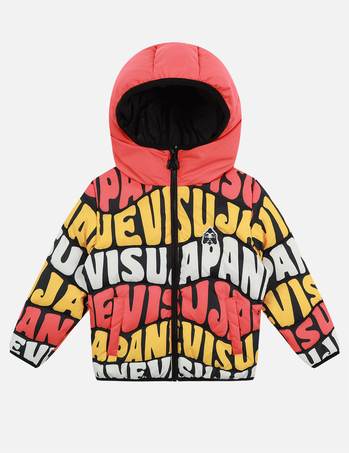 滿地波紋Logo印花羽絨夾克