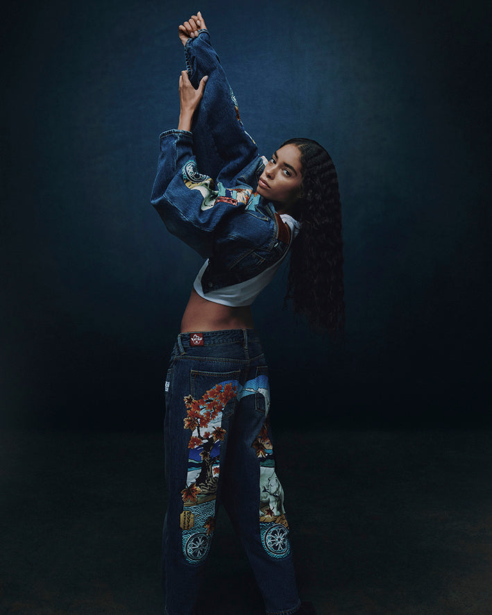 EVISU X MOOSE KNUCKLES 浮世繪牛仔褲