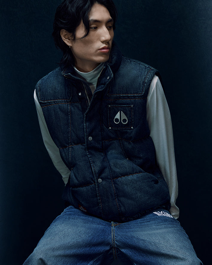 EVISU X MOOSE KNUCKLES 浮世繪牛仔背心羽絨