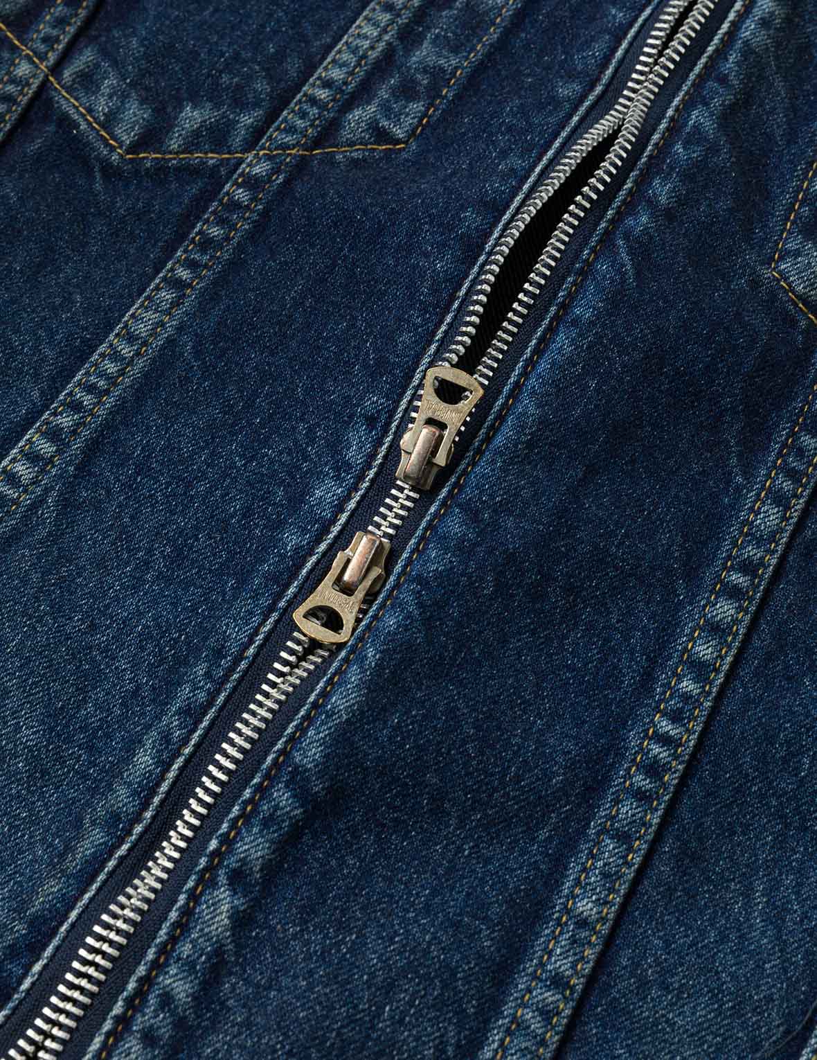 洗水海鷗刺繡常規版型牛仔騎士夾克