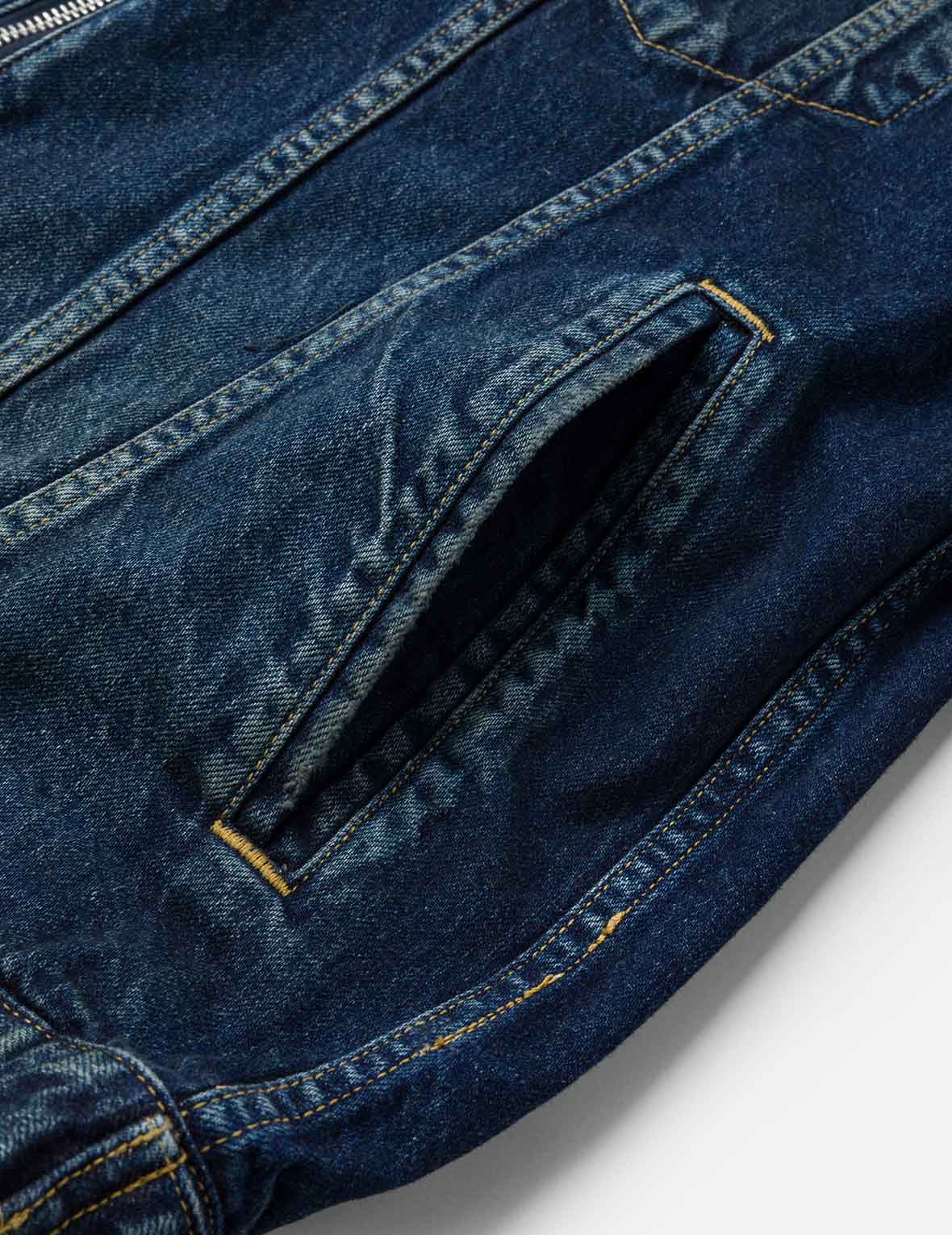 洗水海鷗刺繡常規版型牛仔騎士夾克