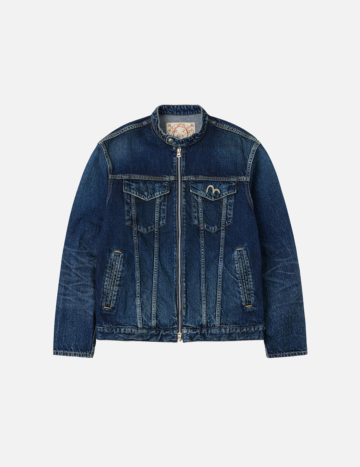 洗水海鷗刺繡常規版型牛仔騎士夾克