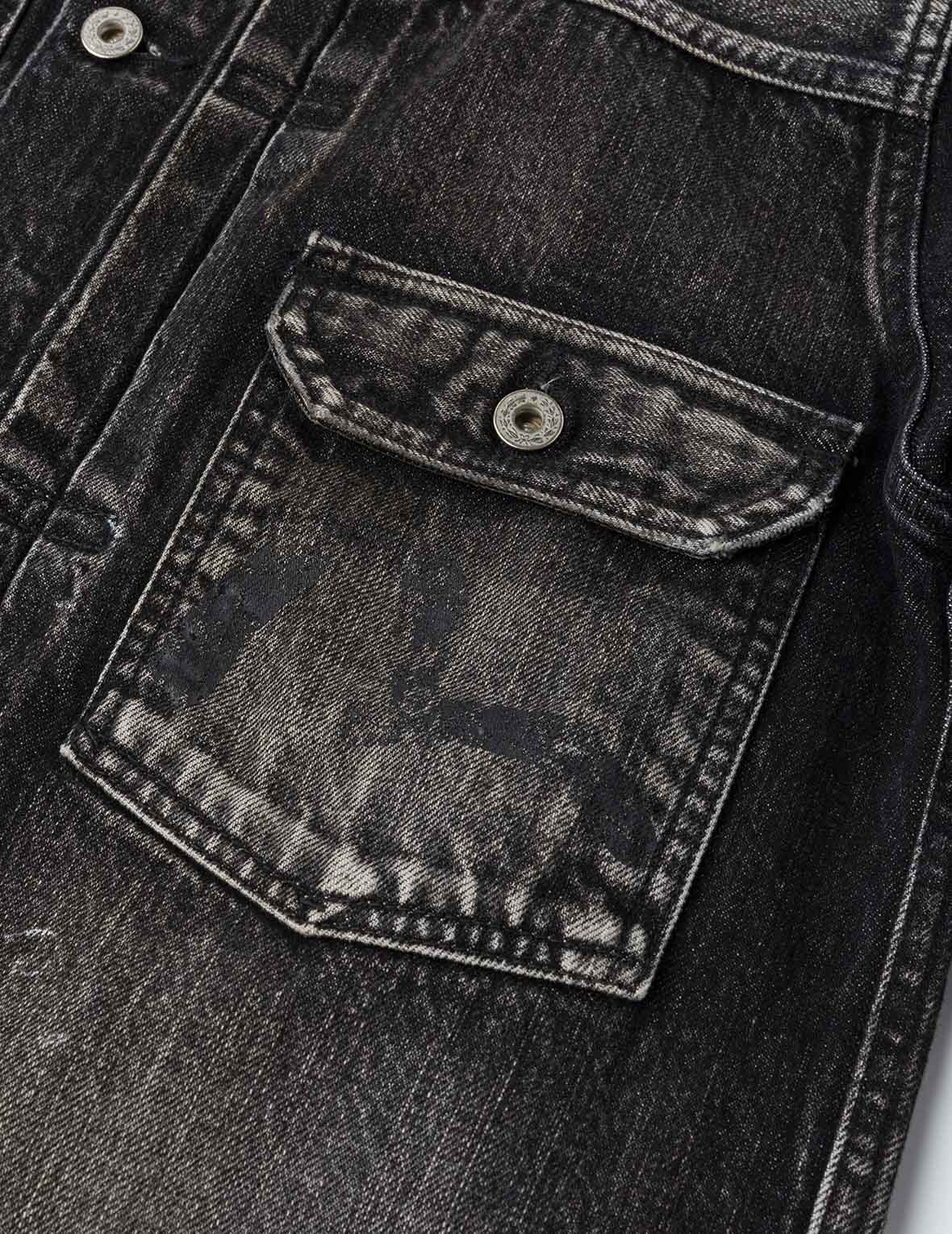 海鷗印花常規版型牛仔卡車司機外套