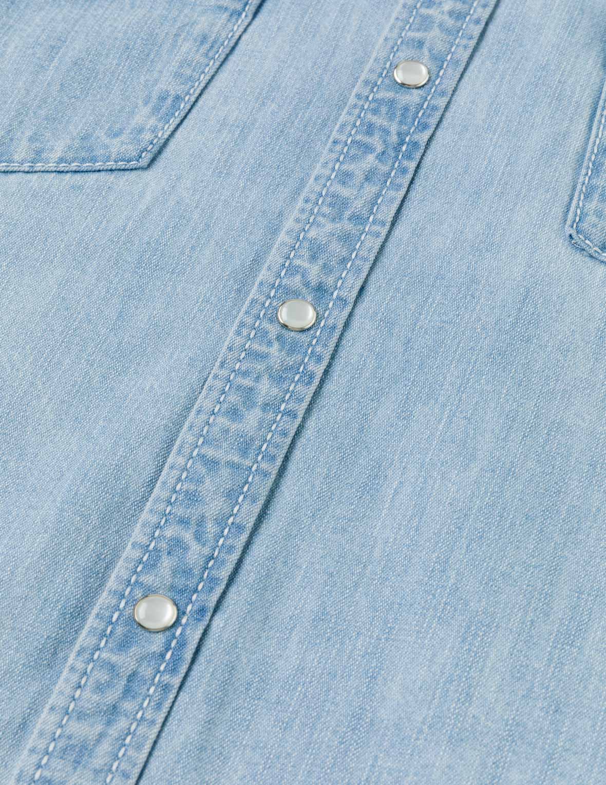 海鷗及線條刺繡襯衫