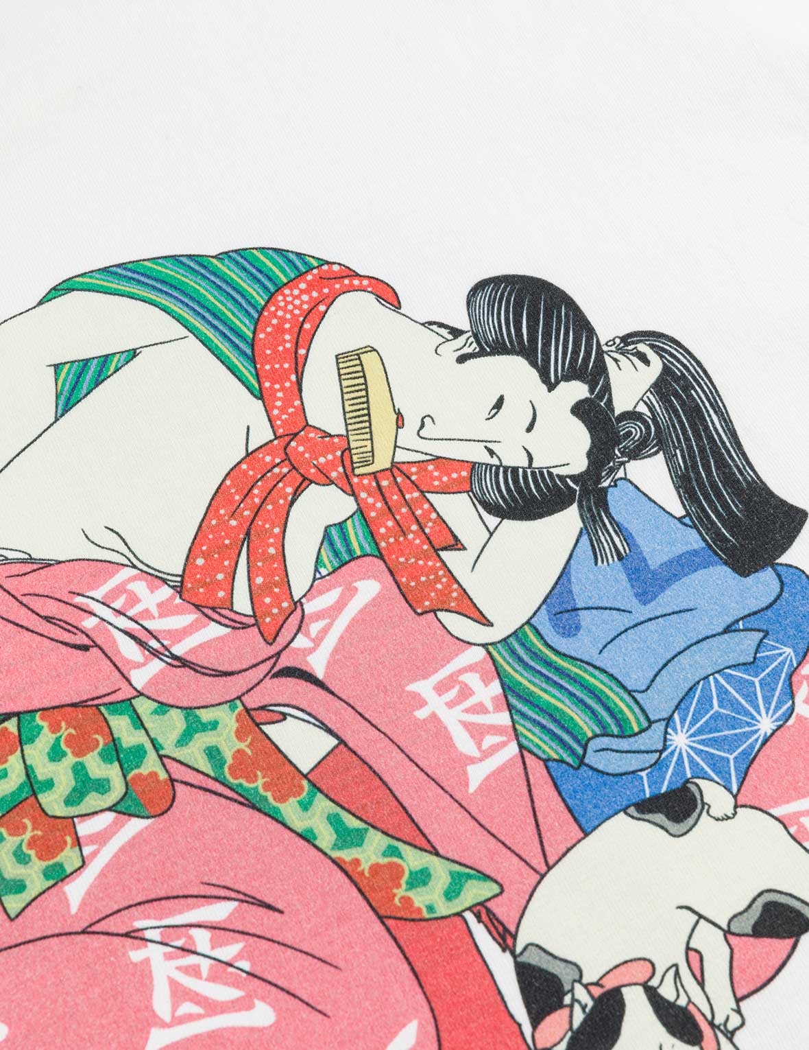 EVISU X F-LAGSTUF-F Shuga and Koban Coin Seagull Print Regular Fit T-shirt - White