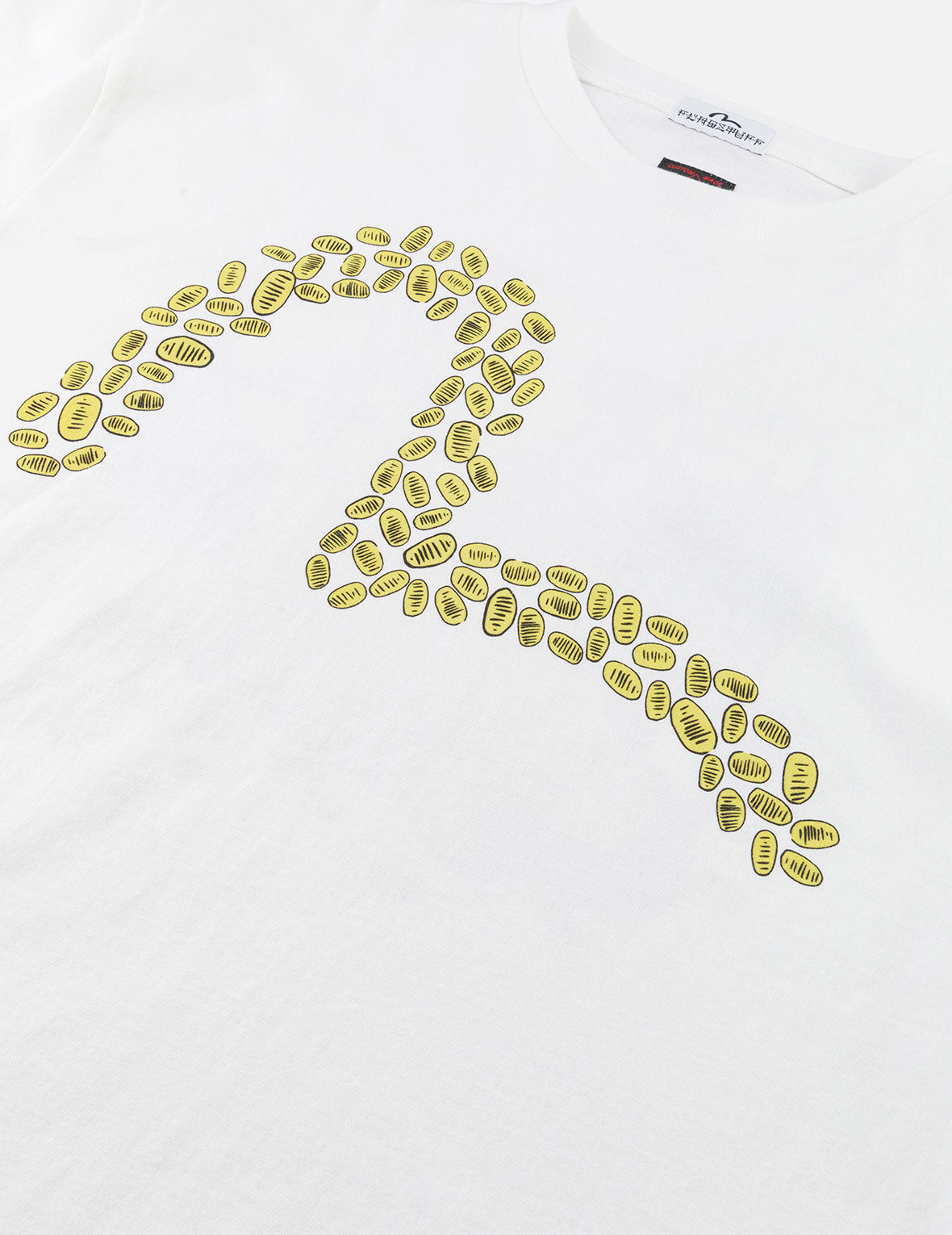 EVISU X F-LAGSTUF-F Shuga and Koban Coin Seagull Print Regular Fit T-shirt - White