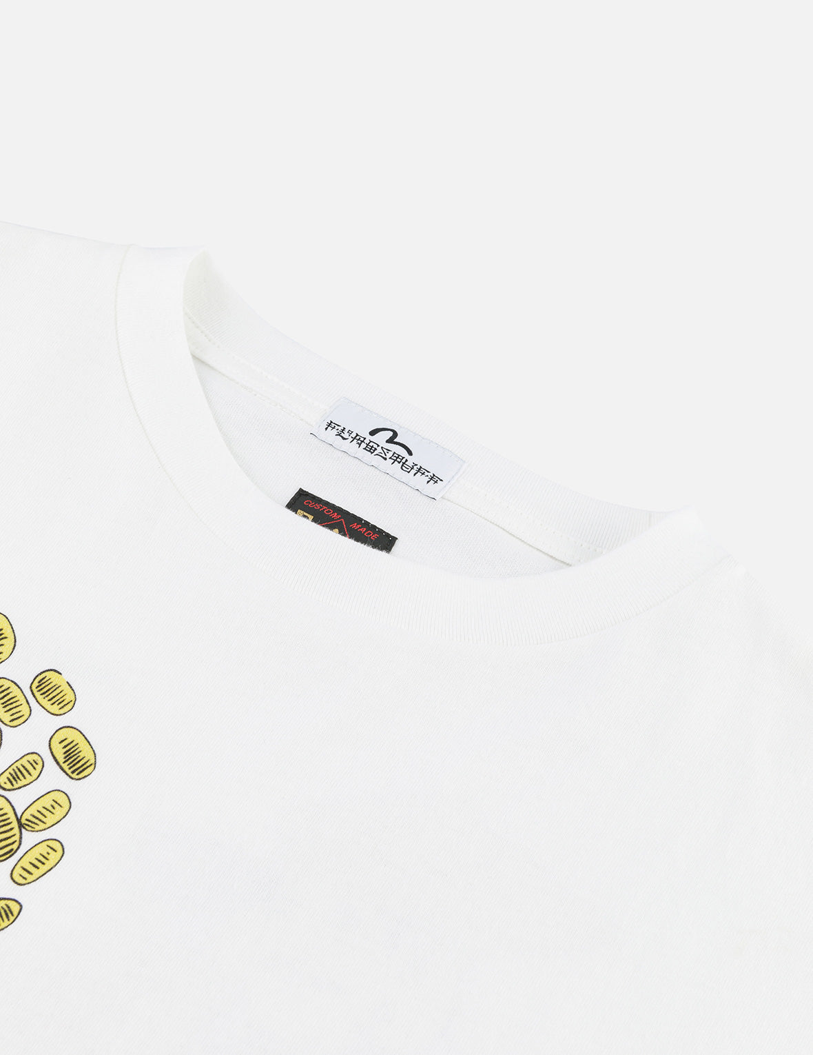 EVISU X F-LAGSTUF-F Shuga and Koban Coin Seagull Print Regular Fit T-shirt - White