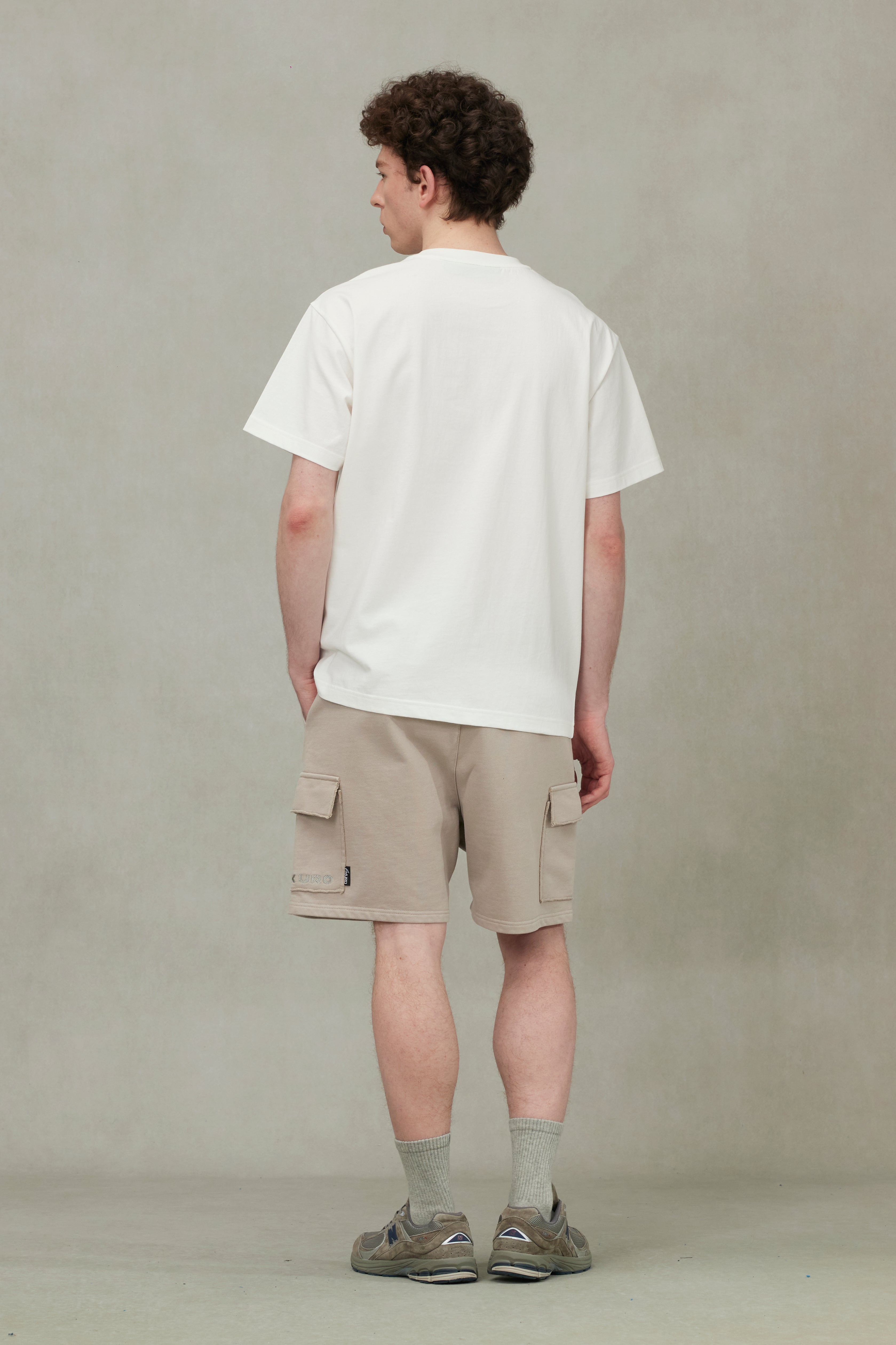 Seagull and Logo Embroidery Relax Fit Sun-Dried Finish Sweatshorts