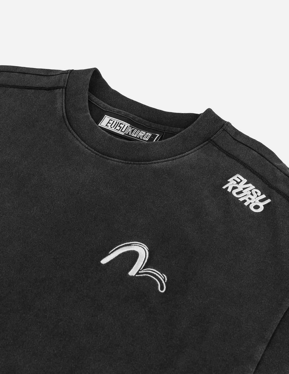 Logo and Seagull Embroidery Oversized T-shirt
