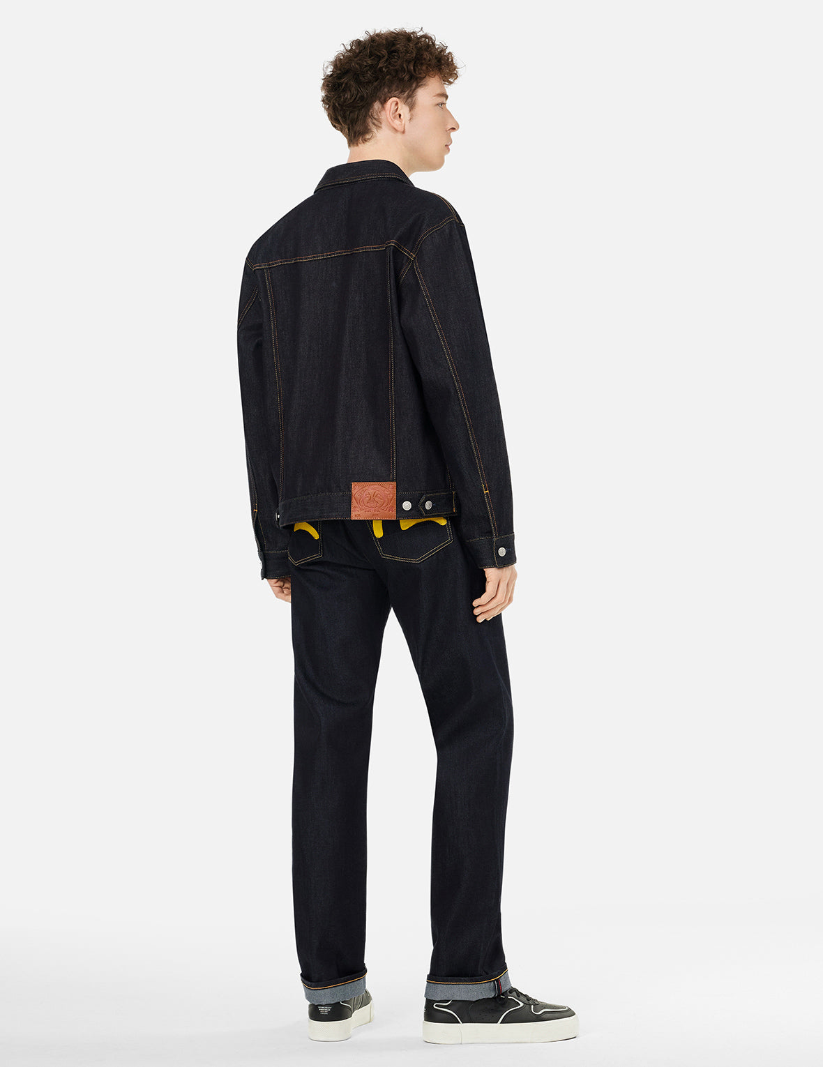 Ecru Seagull Print Relax Fit Denim Jacket