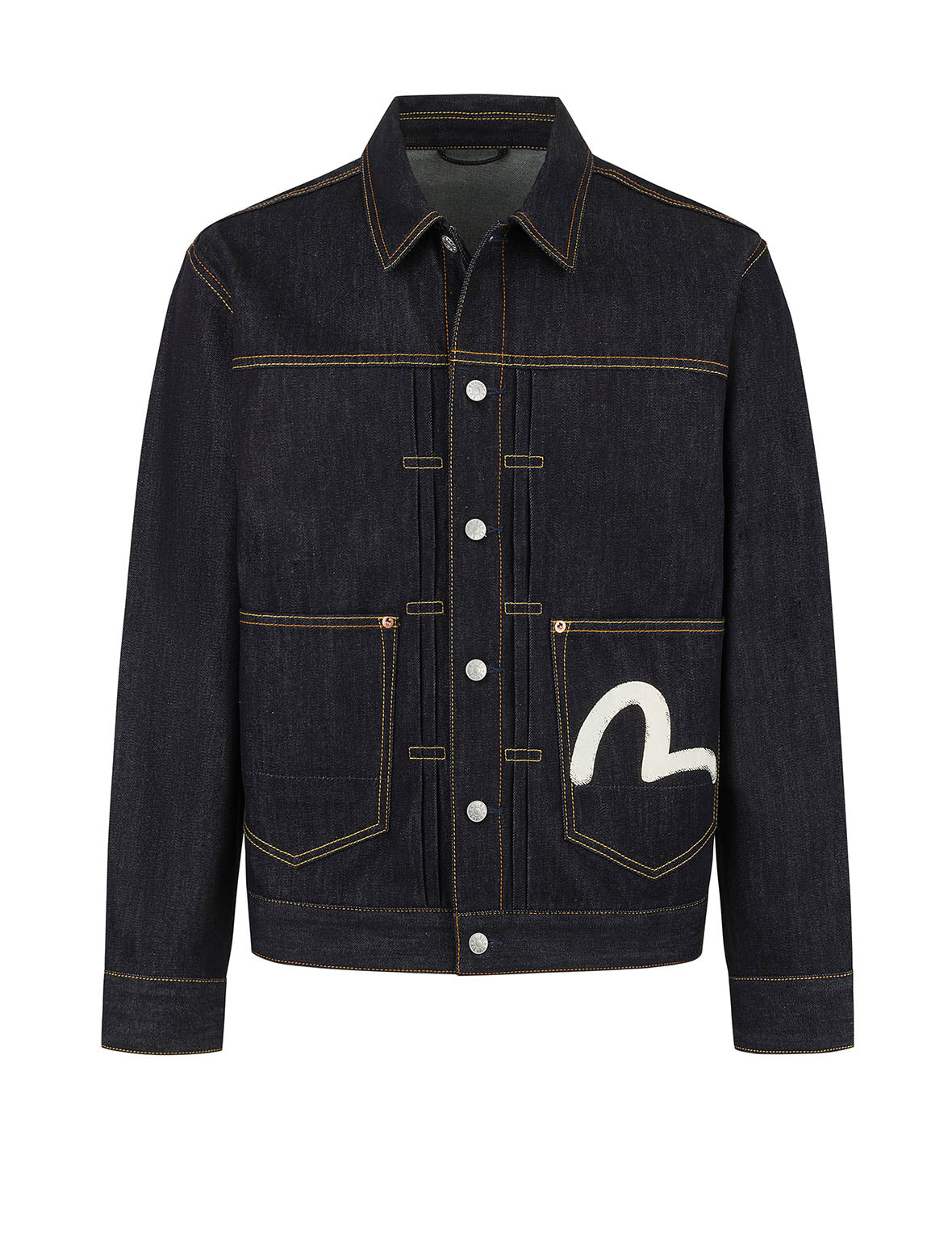 Ecru Seagull Print Relax Fit Denim Jacket