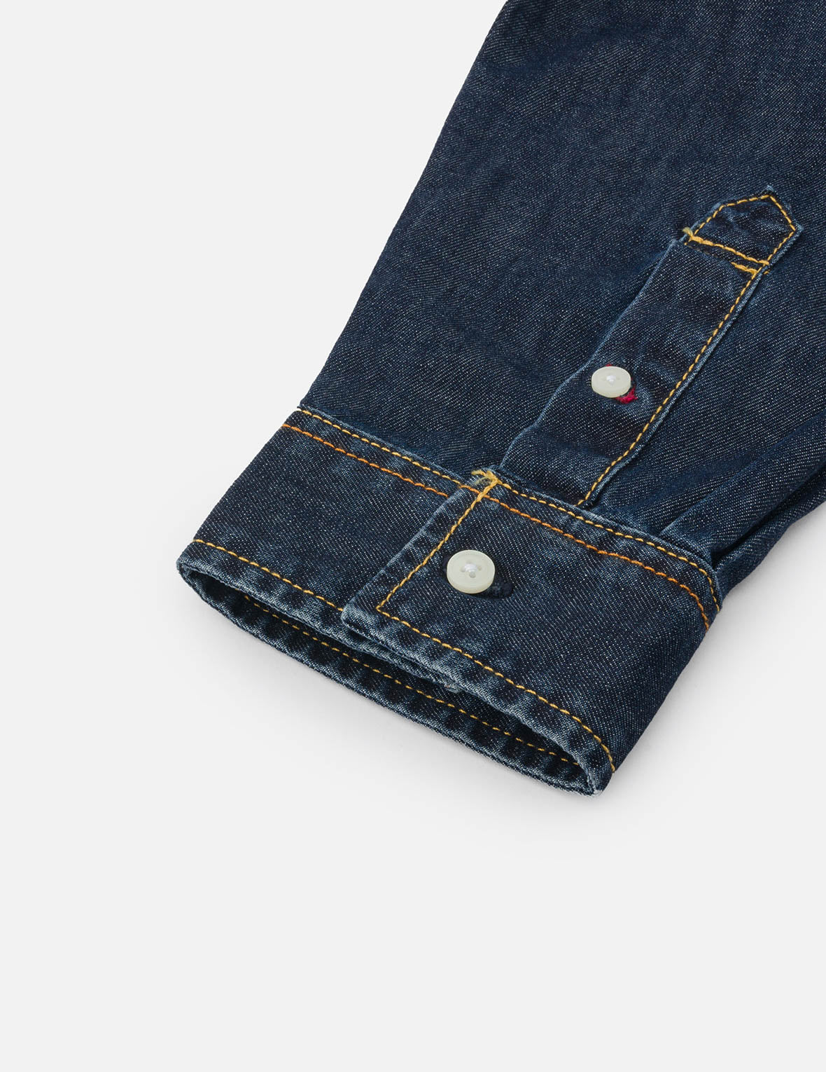 織錦貼佈多口袋寬版休閒牛仔襯衫