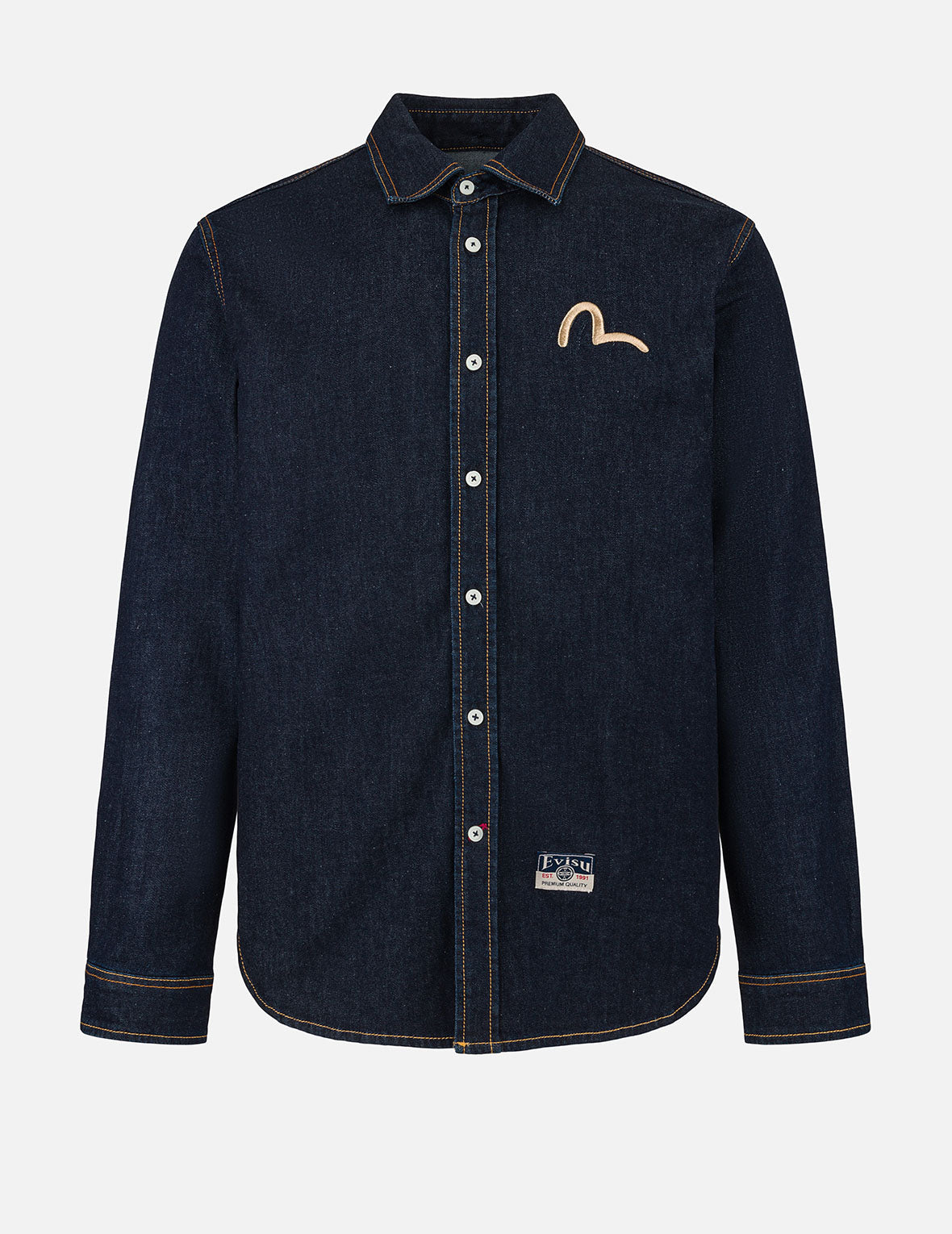 Hakutaku Daicock Printed Regular Fit Denim Shirt