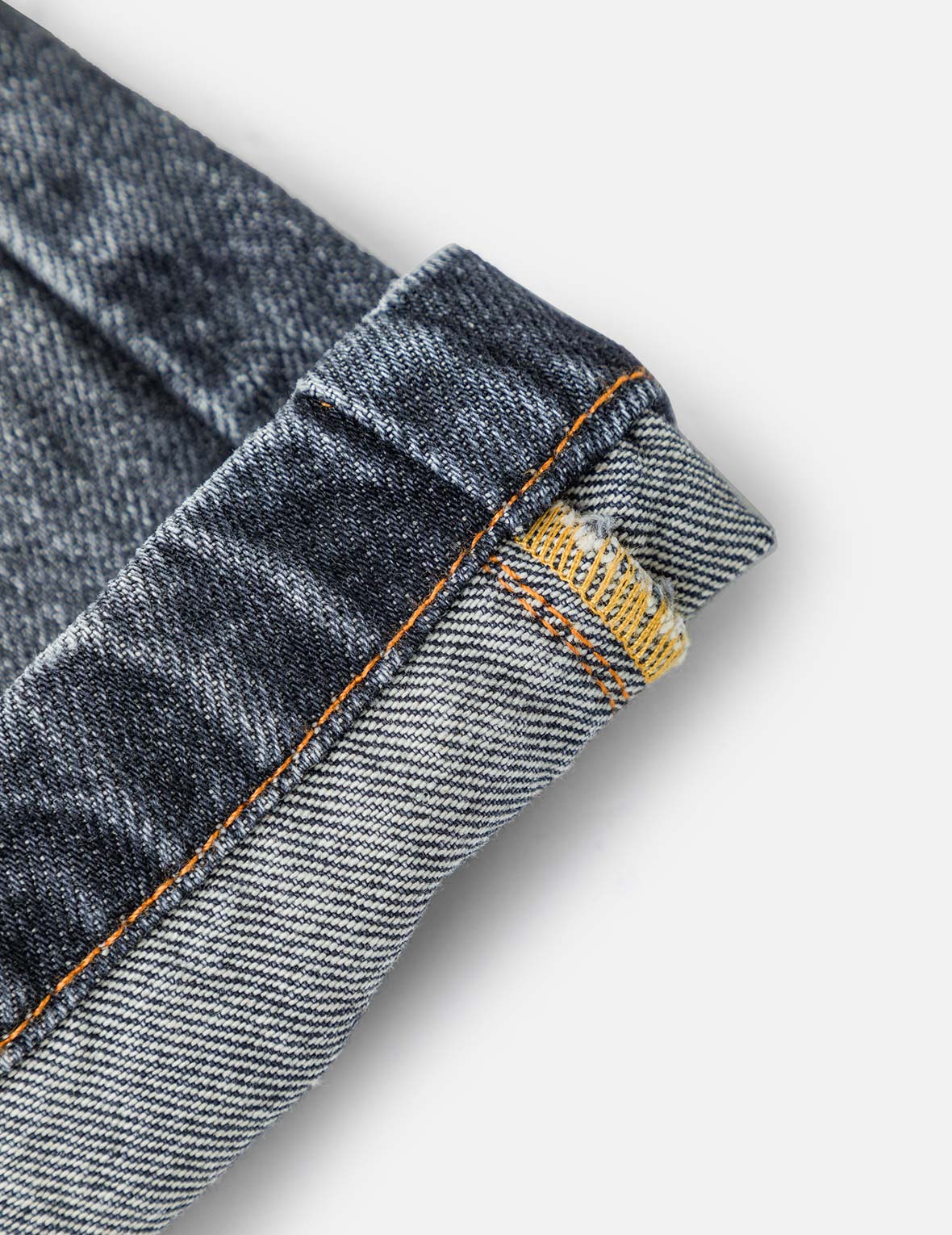 Seagull Print Pockets Oversized Worker Denim Shorts