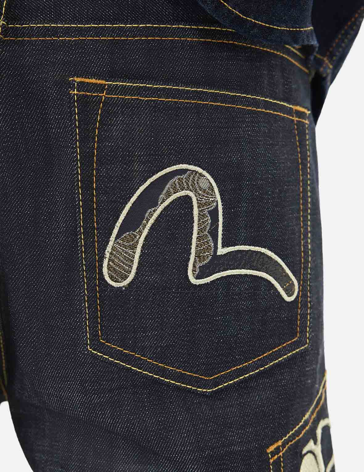 Multi-Pocket with Brocade Patch Regular Fit Denim Shorts