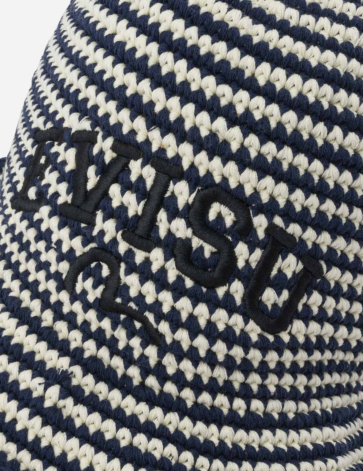 商標刺繡條紋針織漁夫帽