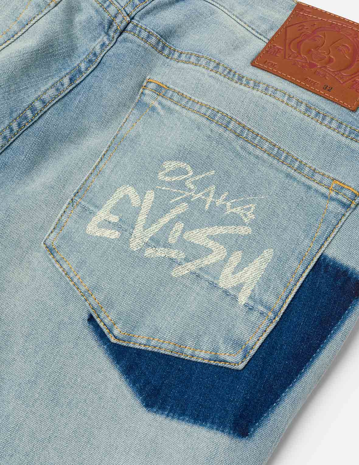 多口袋和海鷗印花立體版型牛仔褲