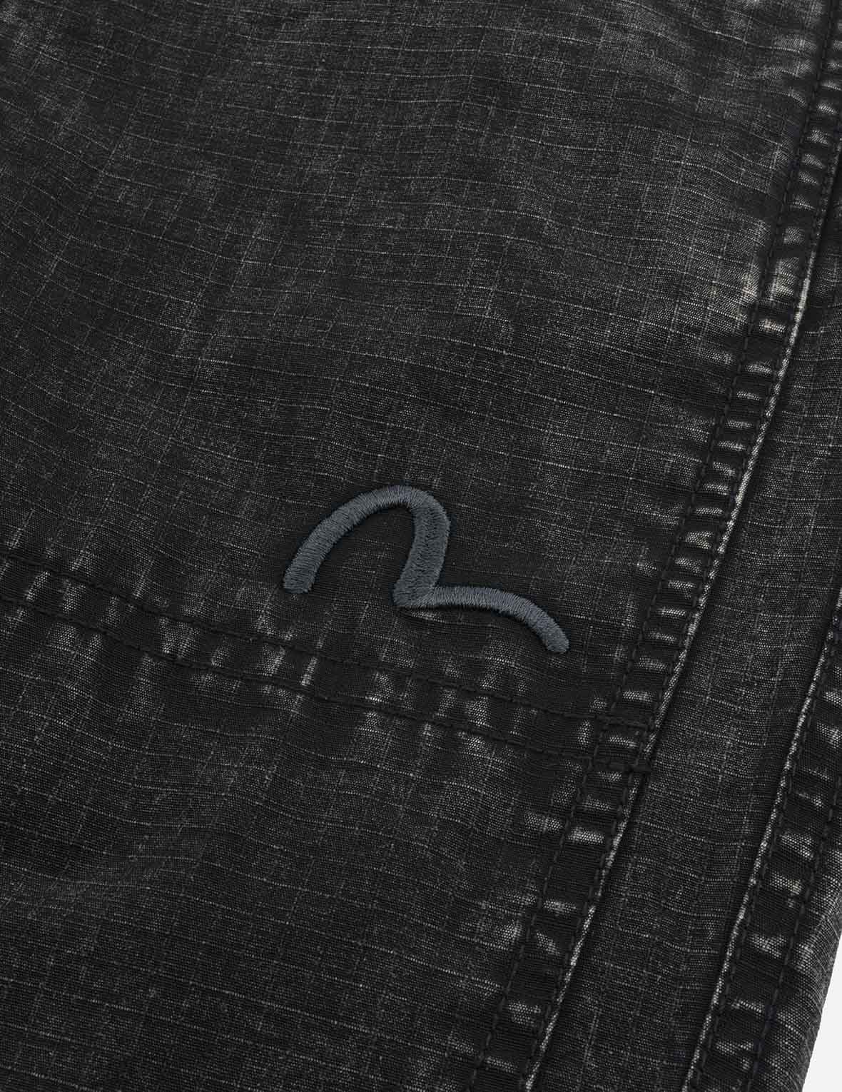 Seagull and Kamon Embroidery Straight Fit Woven Joggers
