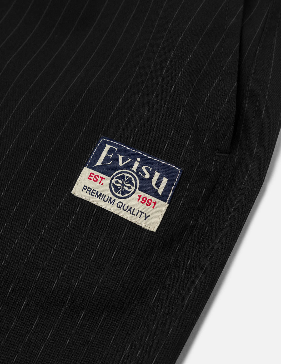 Seagull and Logo Embroidery Fashion Fit Striped Woven Shorts