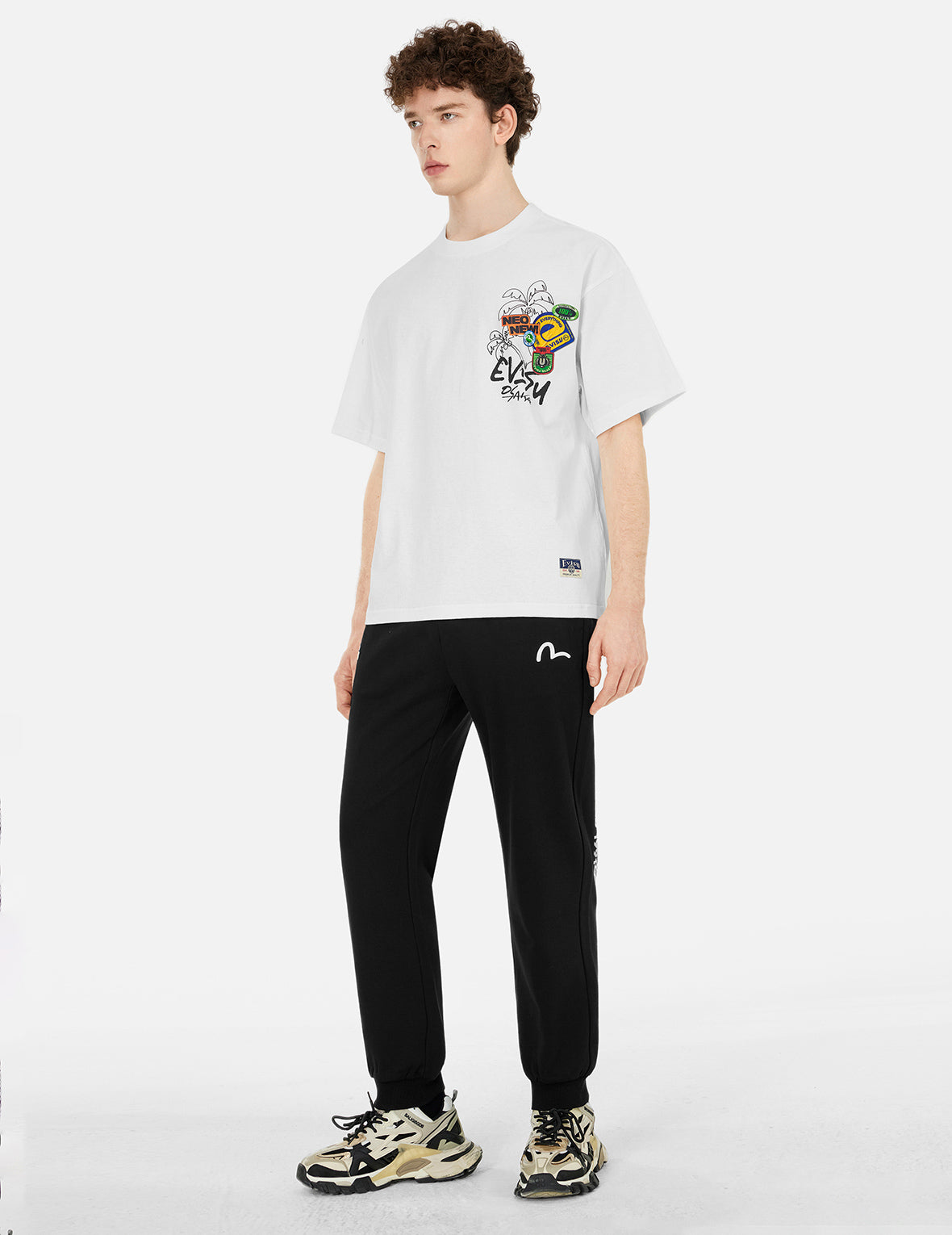 佛頭塗鴉大M印花常規版型運動褲