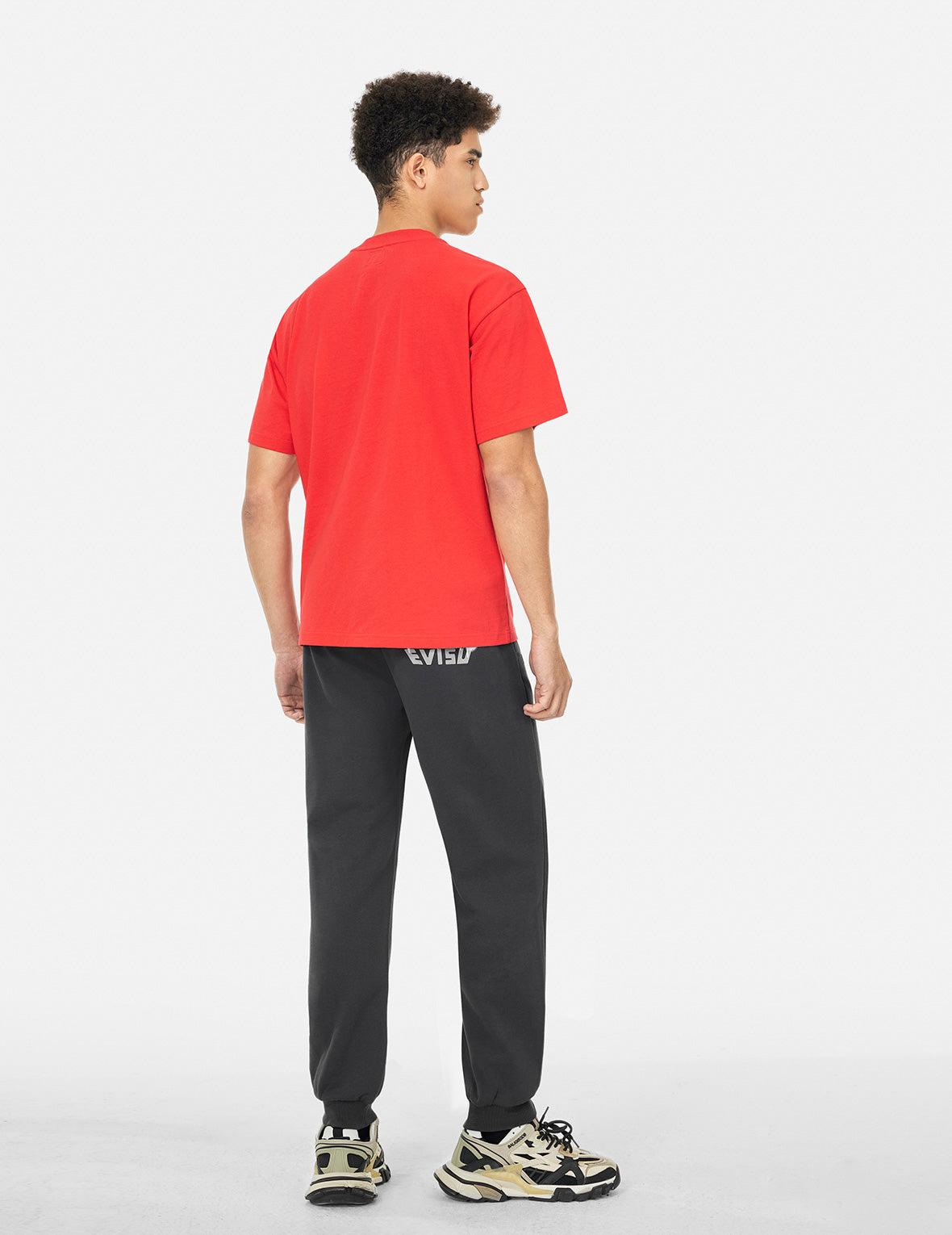 Spray-dyed Seagull and Logo Print Straight Fit Sweatpants