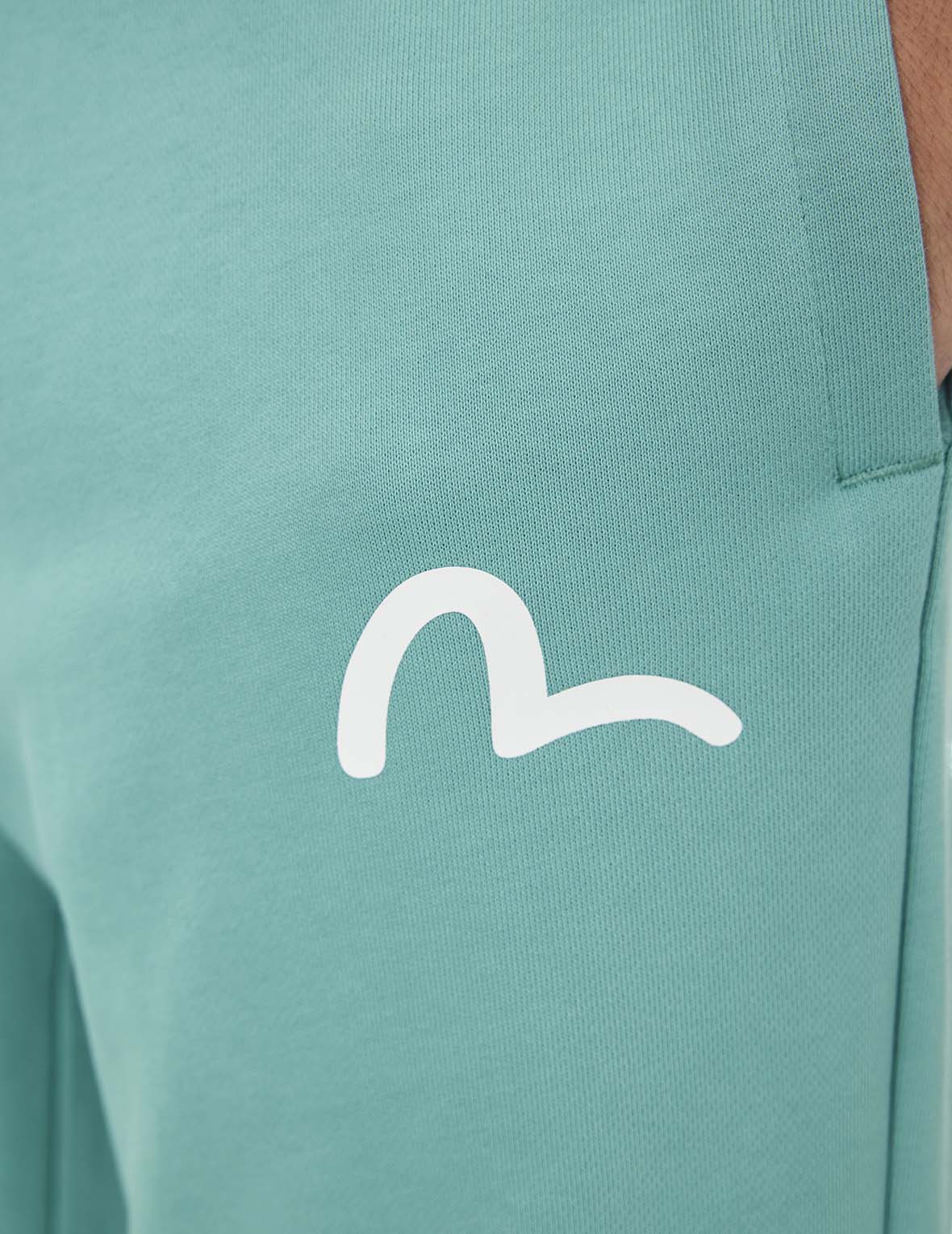 Spray-dyed Seagull and Logo Print Straight Fit Sweatpants